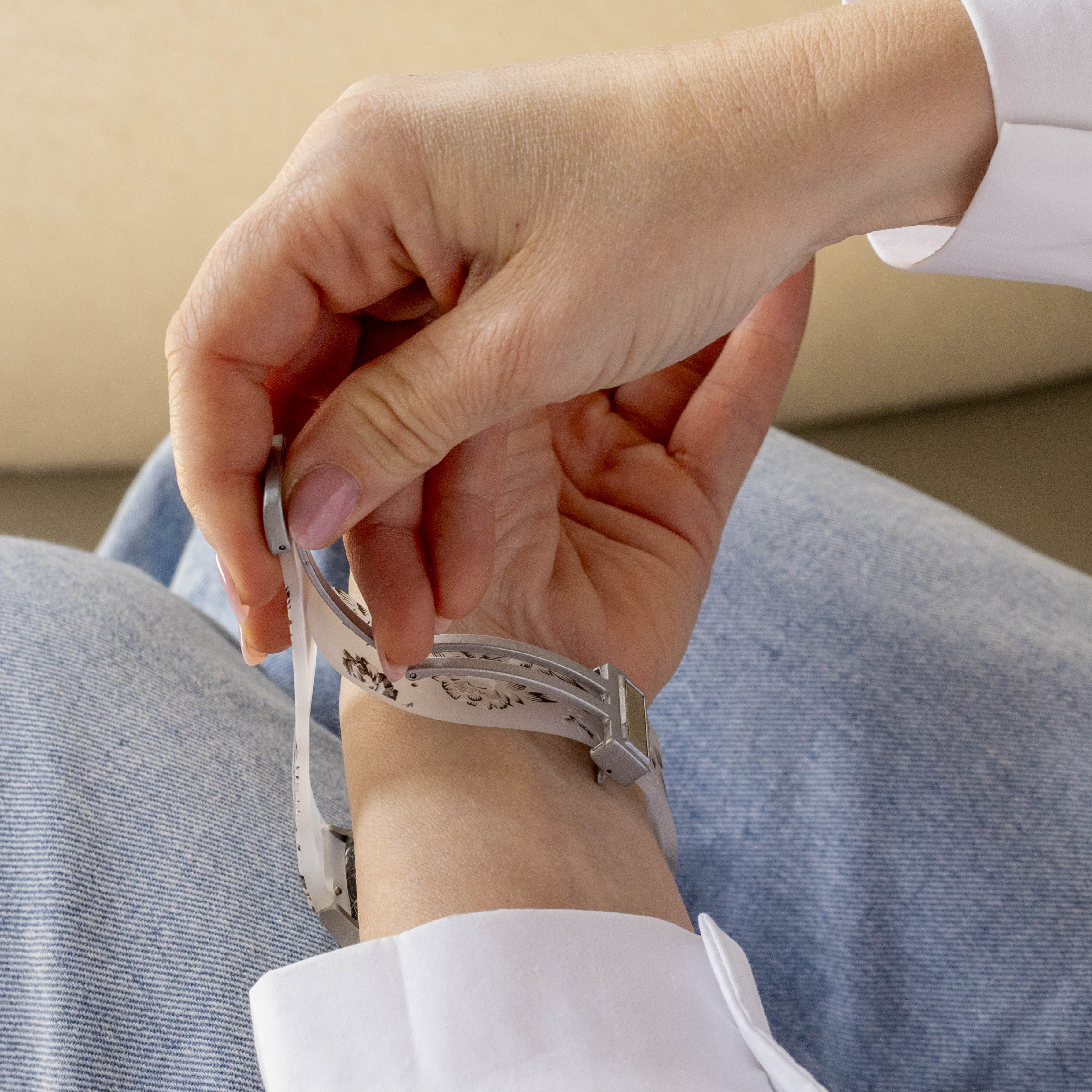 Transparent Flower Samsung Galaxy Watch 4 Classic 42mm magnetisches armband