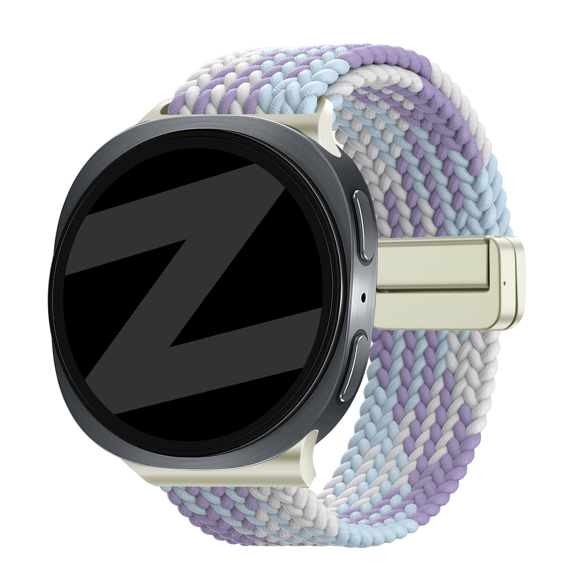 Bandz Samsung Galaxy Watch 8 Classic Magnetisches Geflochtenes Armband (Lila Mix)