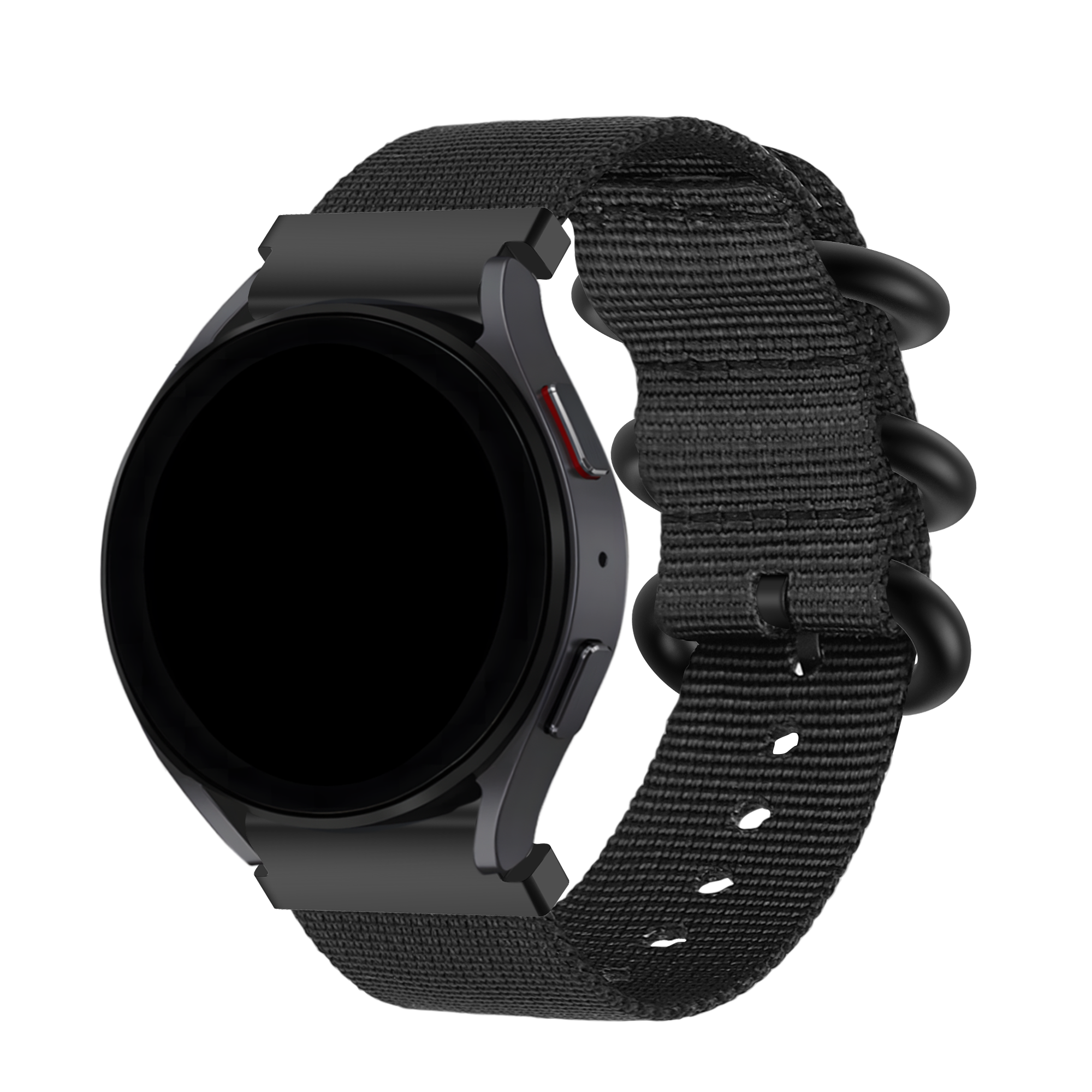 BALR Samsung Galaxy Watch 4 Classic 46mm Nylonarmband mit Schnalle (Schwarz)