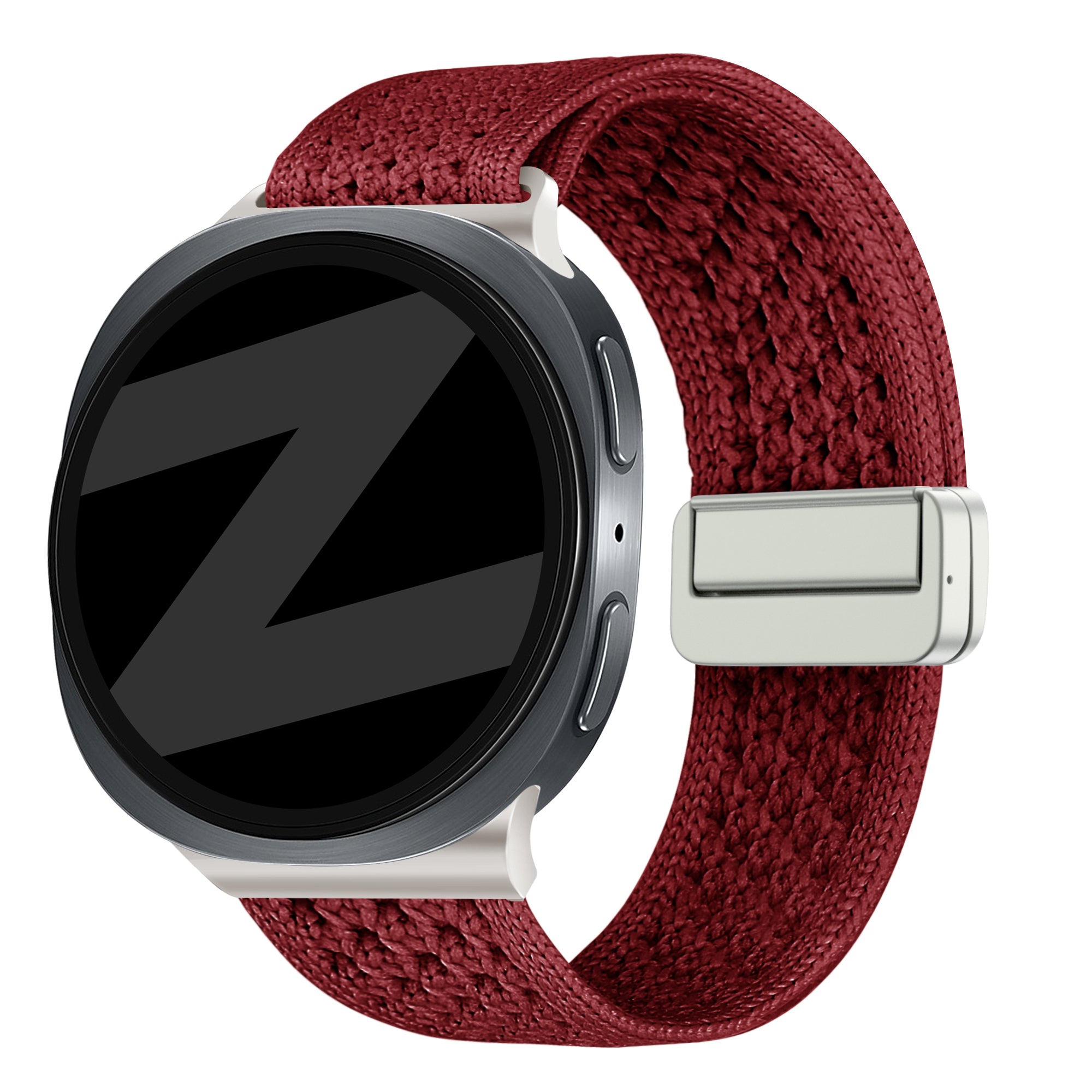 Bandz Samsung Galaxy Watch 9 - 44mm Vintage Nylonarmband (Weinrot)