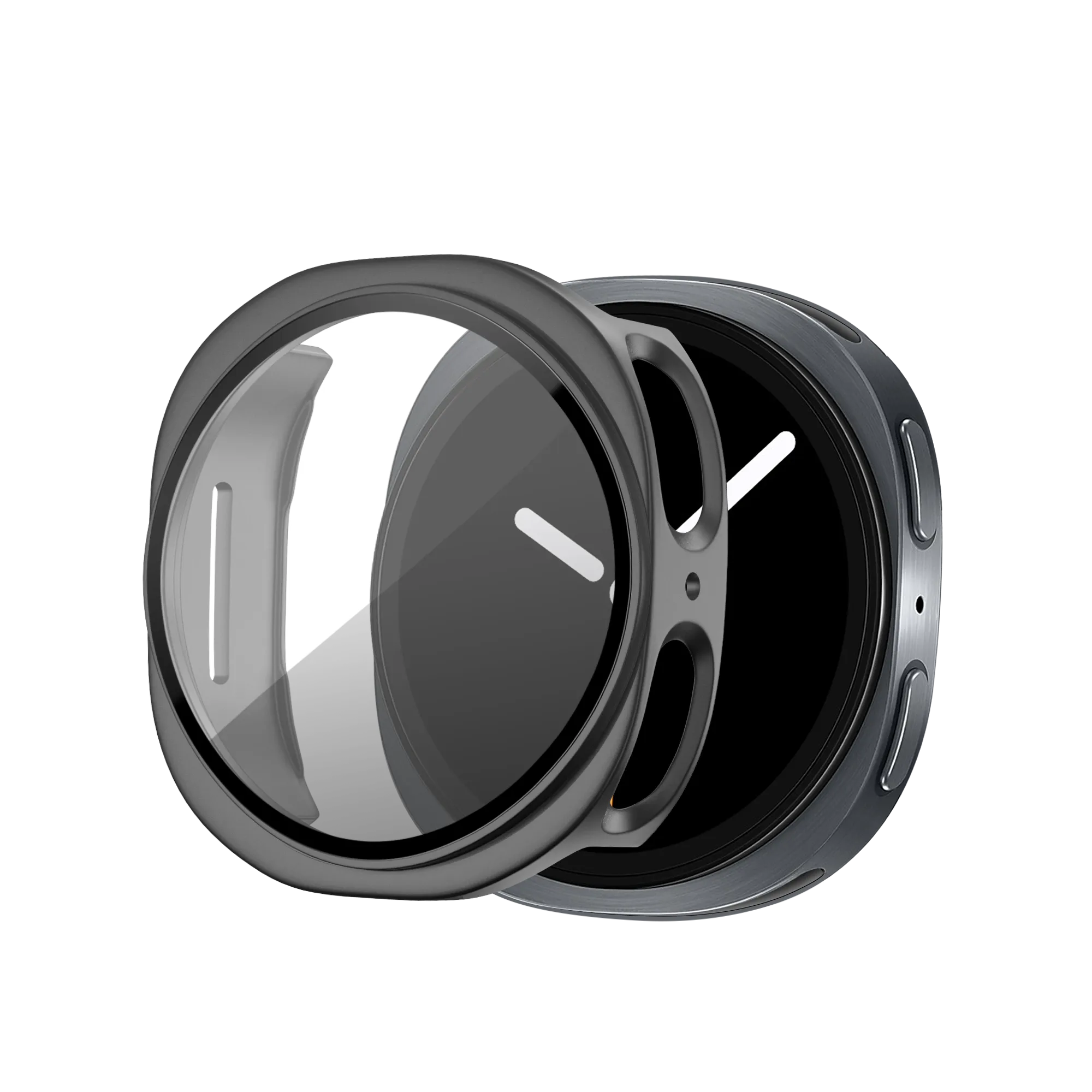 Bandz Samsung Galaxy Watch 8 - 44mm PC Hülle mit Glas (Titan Grau)