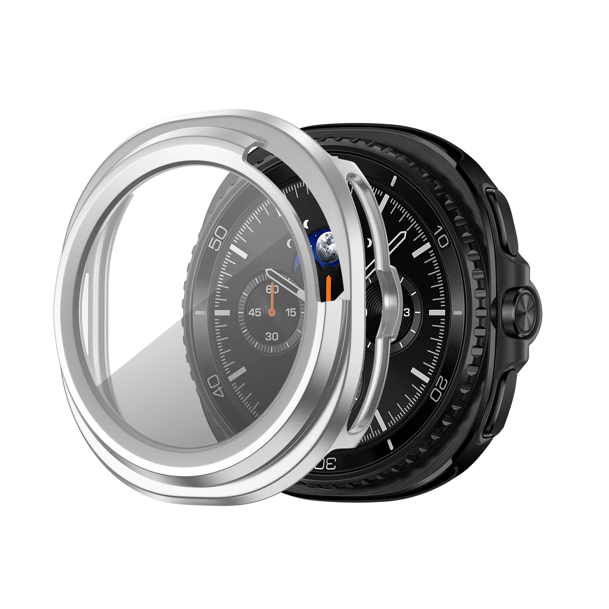 Bandz Samsung Galaxy Watch 8 Classic PC Hülle mit Glas (Silber)