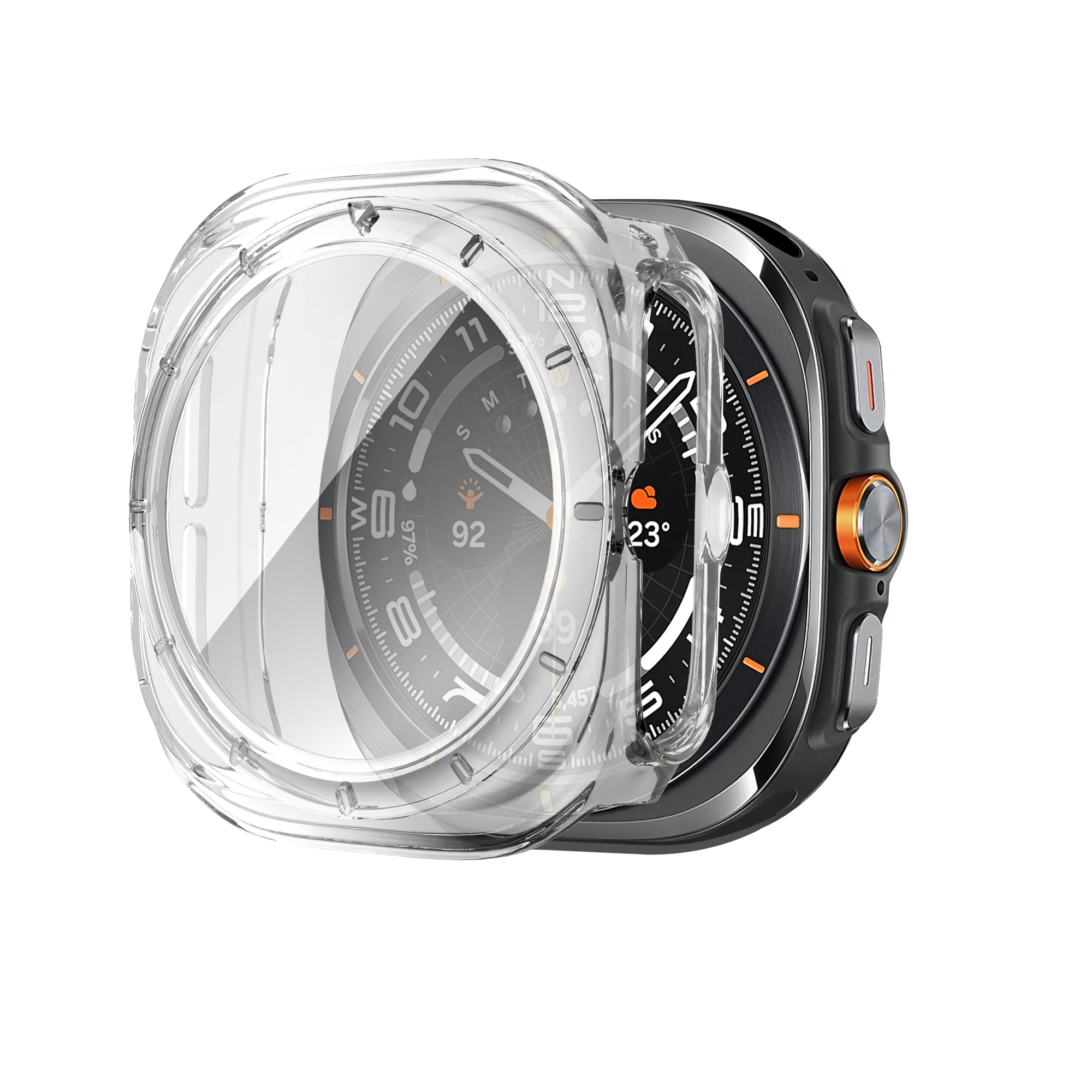 Bandz Samsung Galaxy Watch Ultra PC-Gehäuse mit Glass (Transparent)
