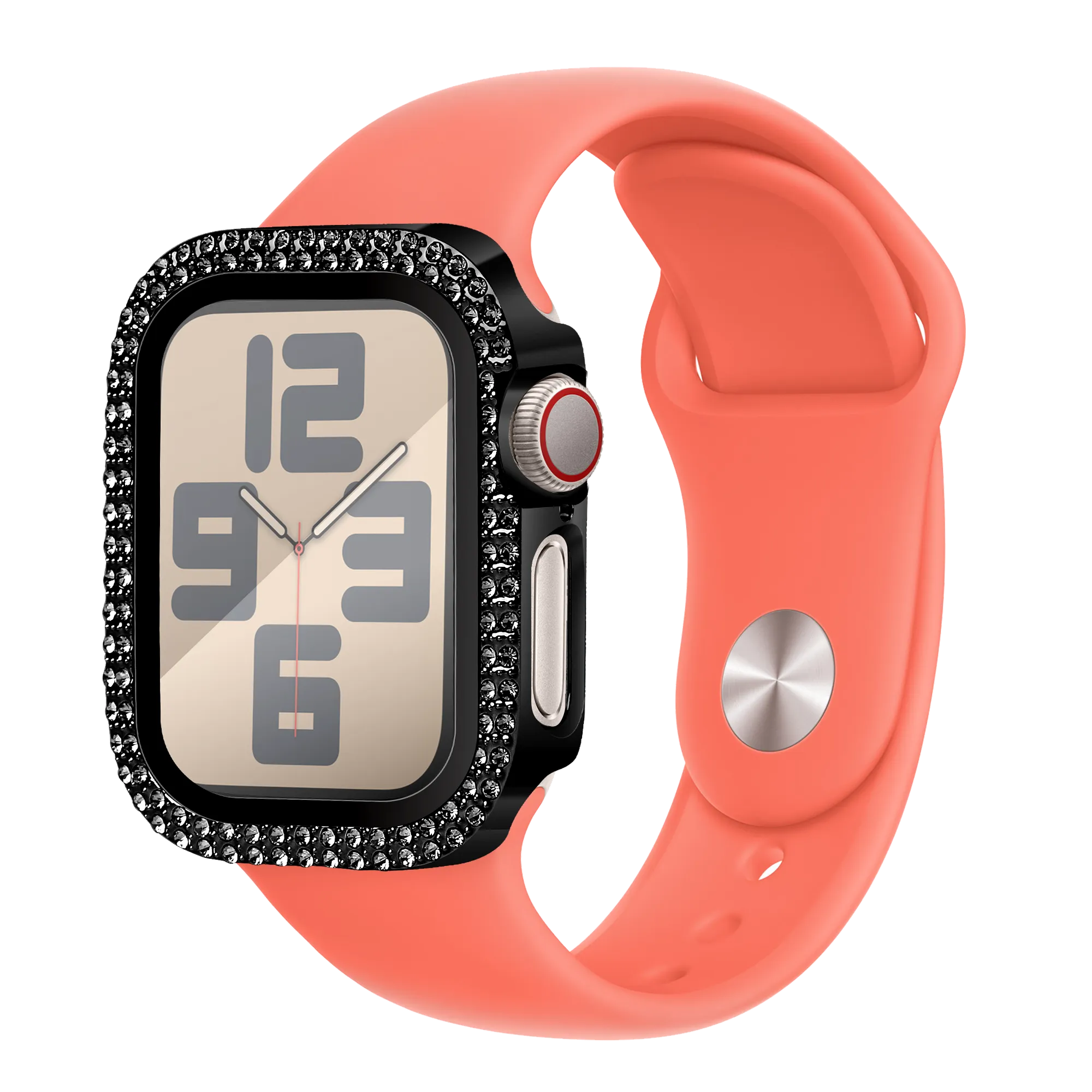 Bandz Apple Watch 10/11 - 42mm Diamond Hülle mit Glass (Schwarz)