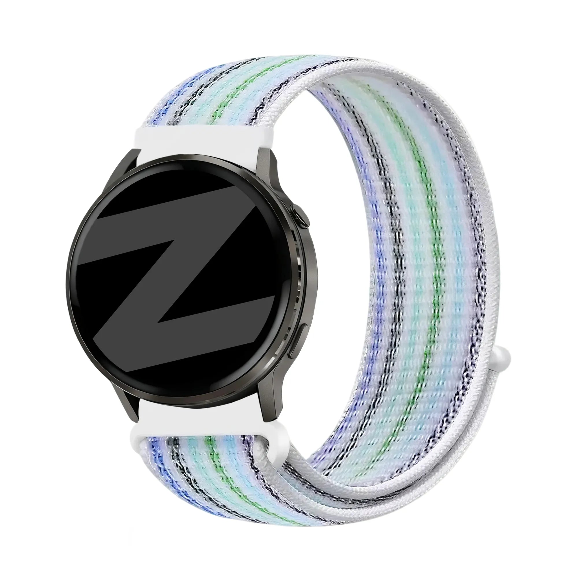 Bandz Garmin Forerunner 265s Nylon Loop Strap (Blue Stripes)