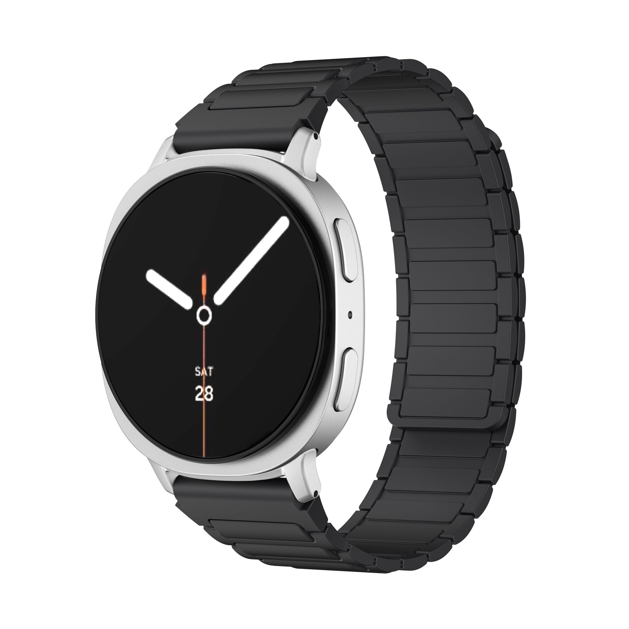 Samsung Galaxy Watch 9 - 44mm Magnetisches Silikonarmband (Schwarz)