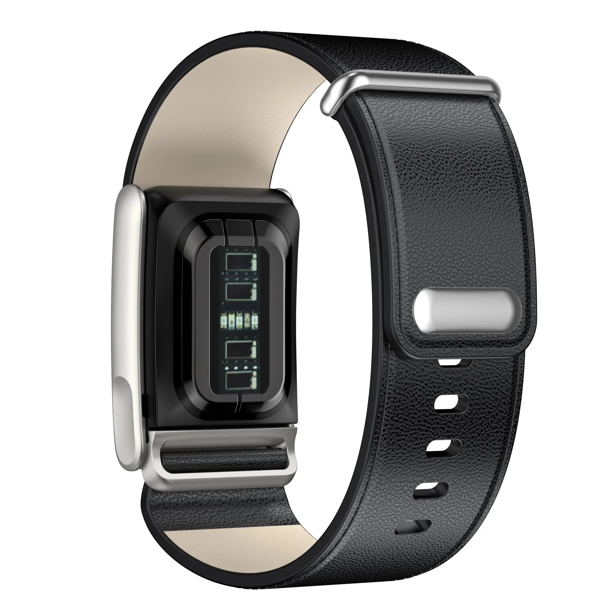 Kompatibel mit Whoop MG Lederarmband (Schwarz)