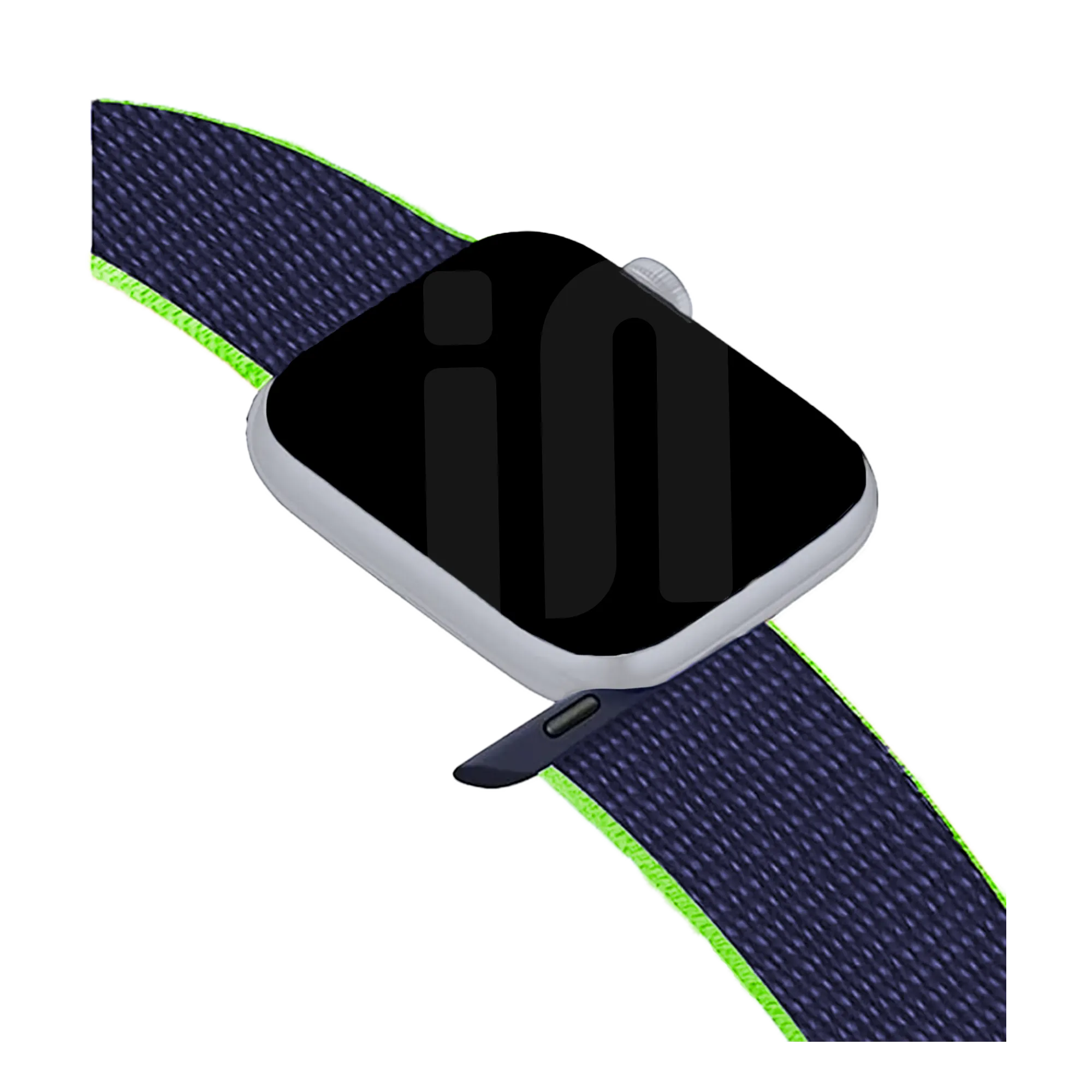 Apple Watch Nylonarmband (Dunkelblau/Lime)