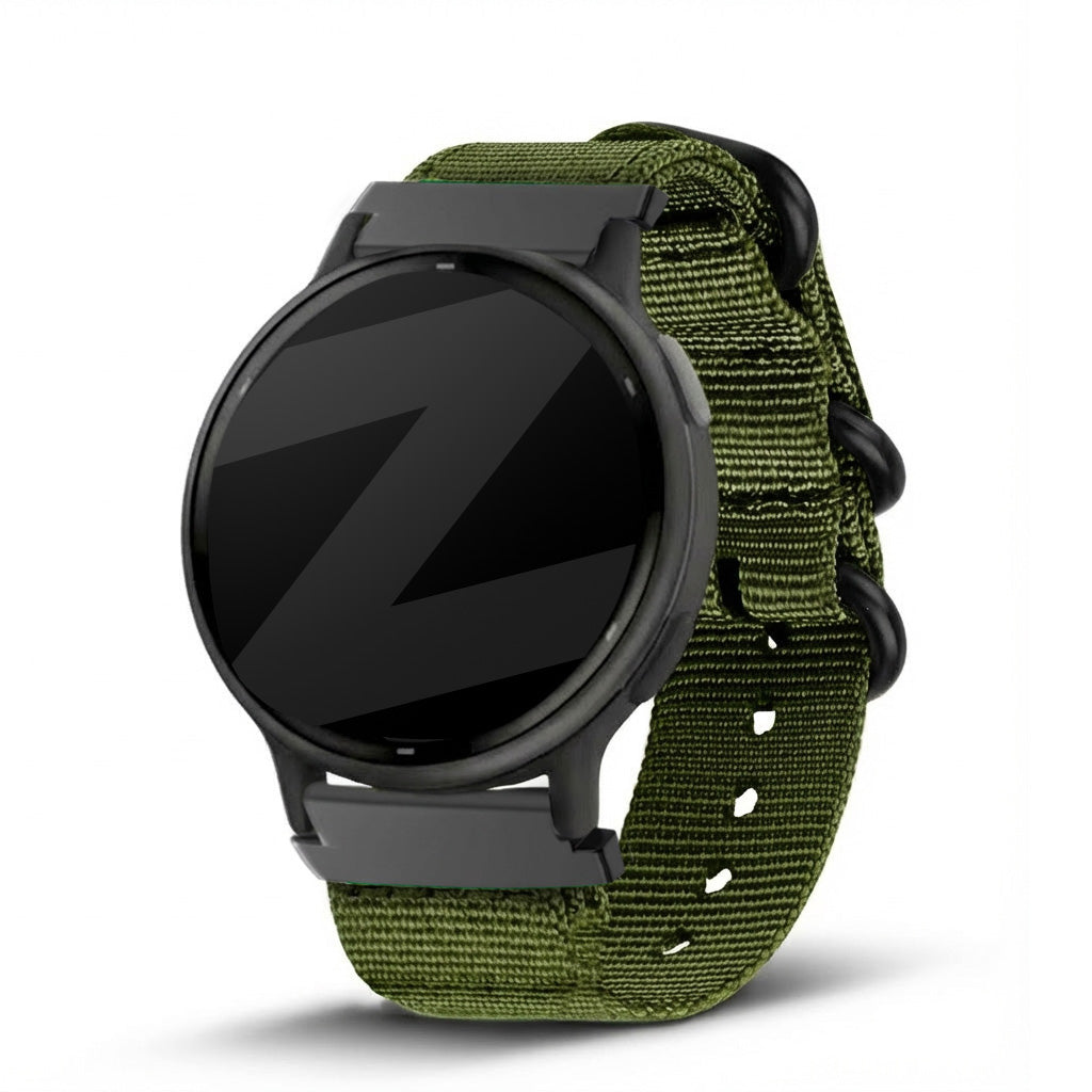 Bandz Garmin Vivoactive 5 Nylonarmband mit Dornschließe (Grün)
