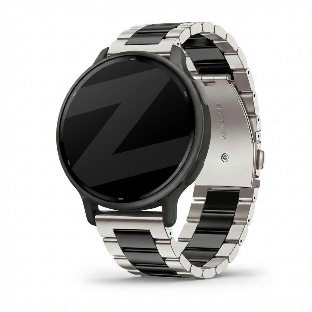 Bandz Garmin Vivoactive 5 Stahlarmband 'Classic' (Silber/Schwarz)