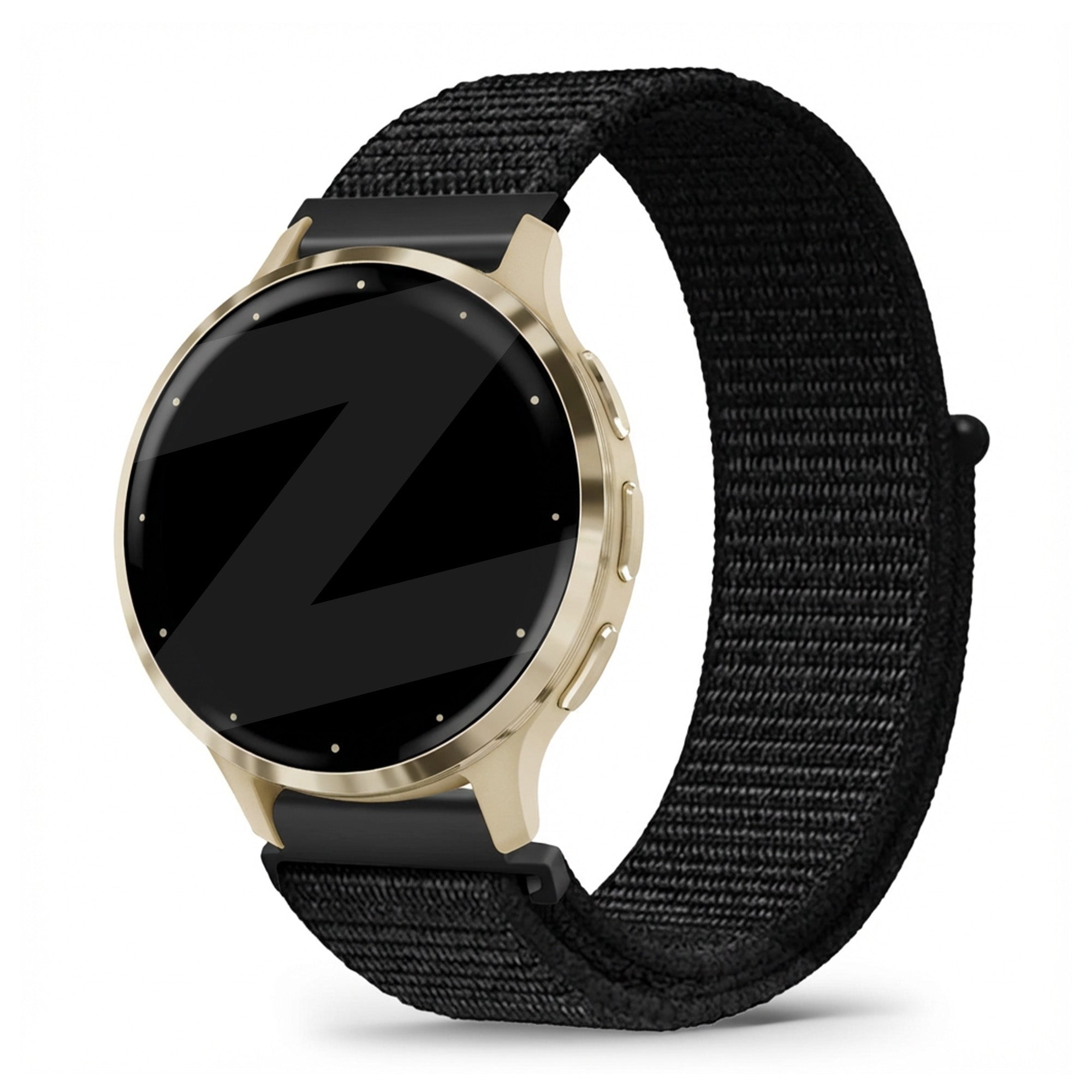 Bandz Garmin Venu 3s Nylon Loop Armband (Schwarz)