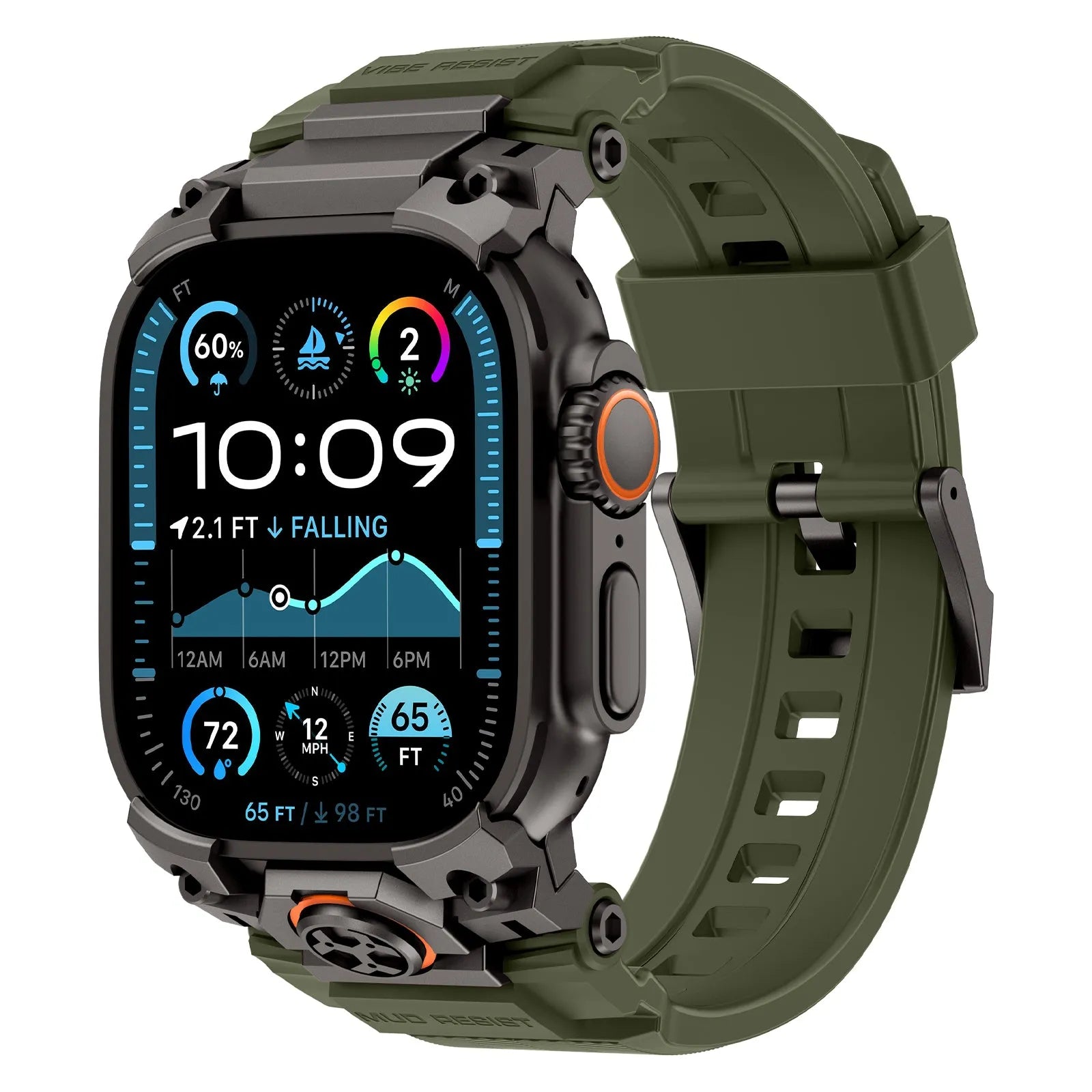 Apple Watch 'Four Claw' Silikonarmband (Grün)