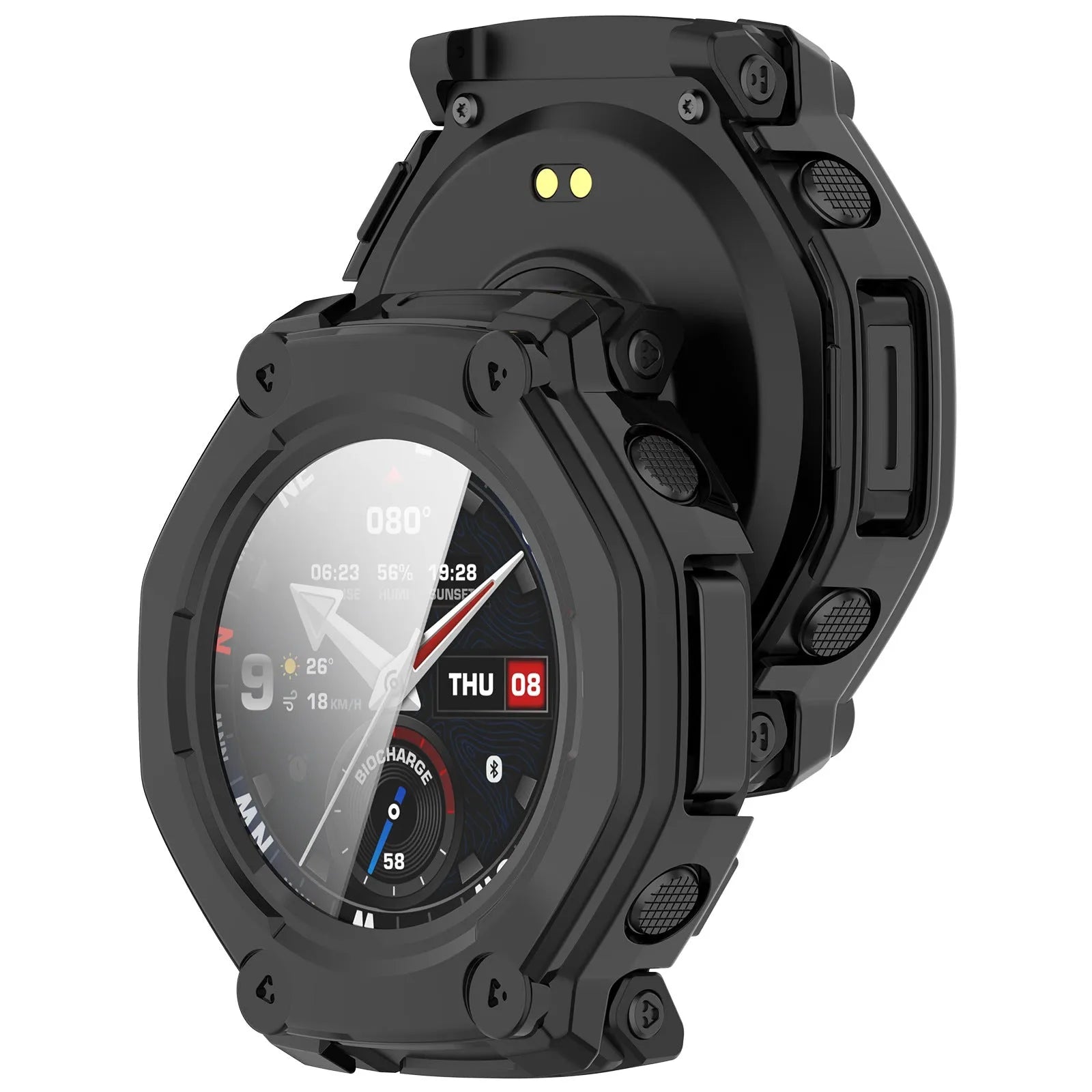 Amazfit T-Rex 3 Pro - 48mm Hard Case mit Glas (Schwarz)