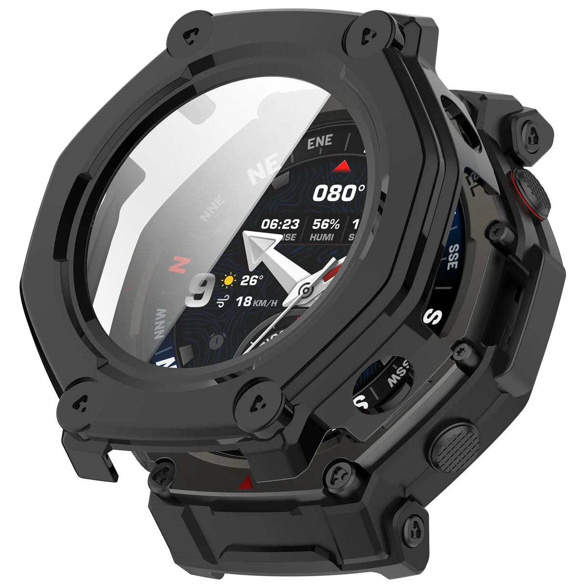 Amazfit T-Rex 3 Pro - 48mm Hard Case mit Glas (Schwarz)