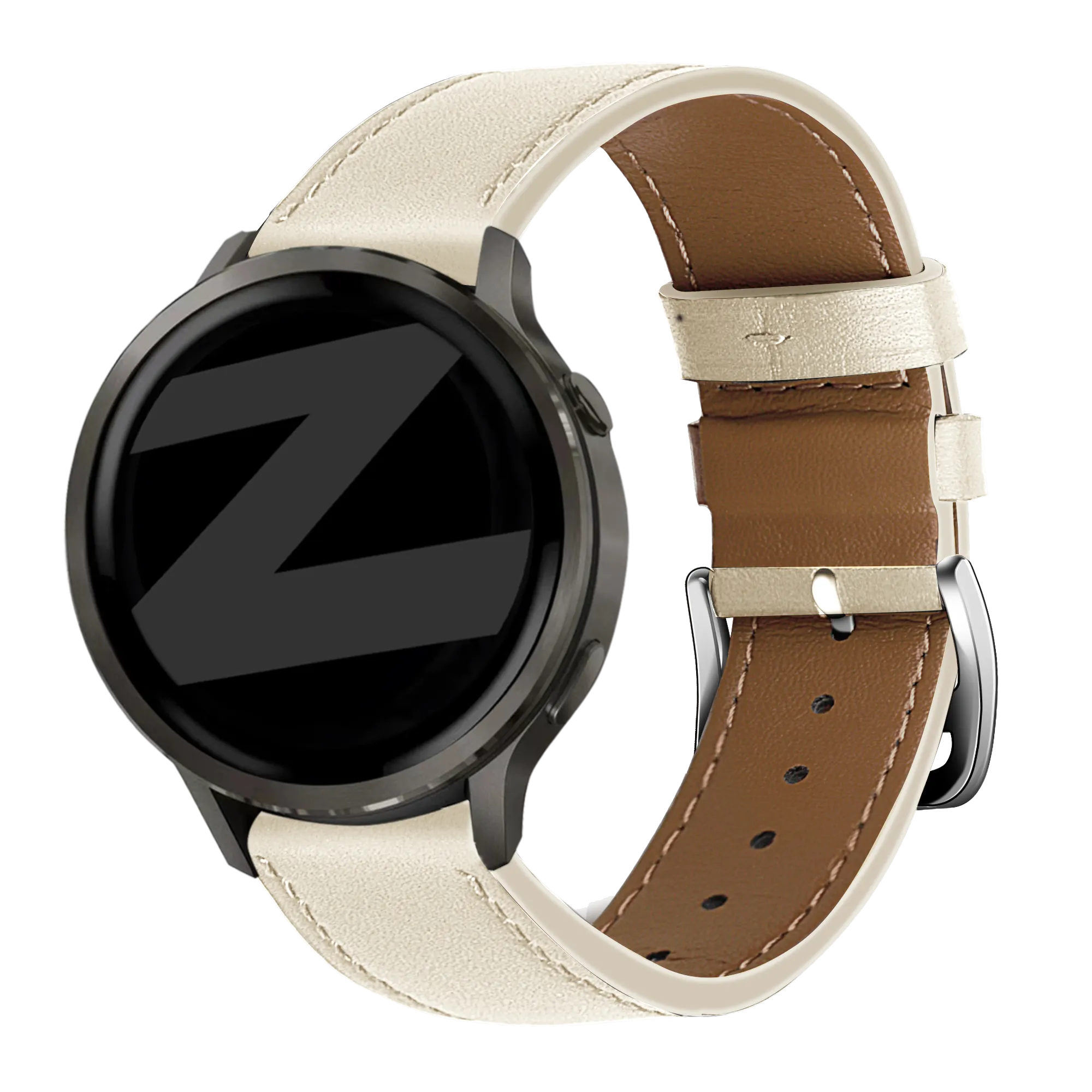 Bandz Garmin Approach S42 Lederarmband 'Deluxe' (Beige)