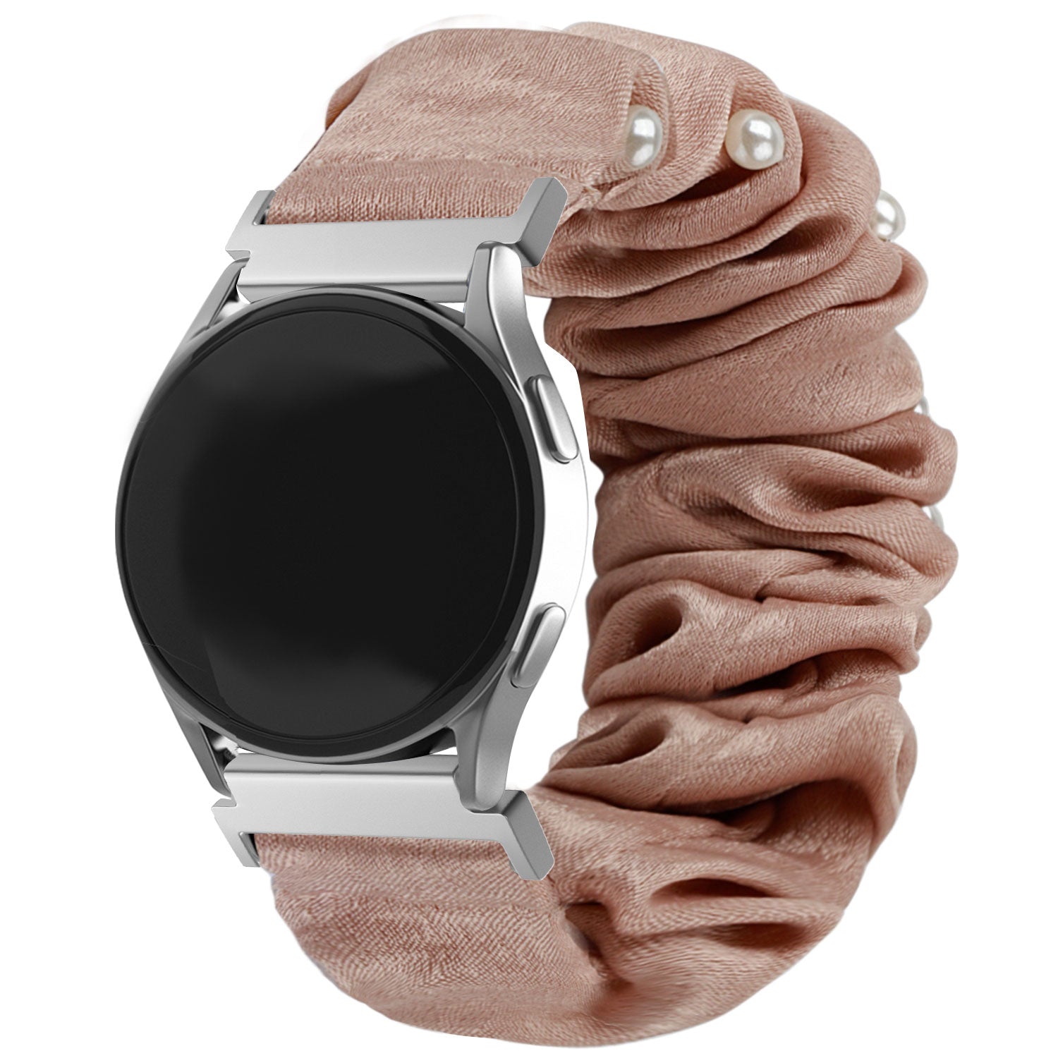 Samsung Galaxy Watch 6 - 44mm Scrunchie Armband (Beige mit Perlen)