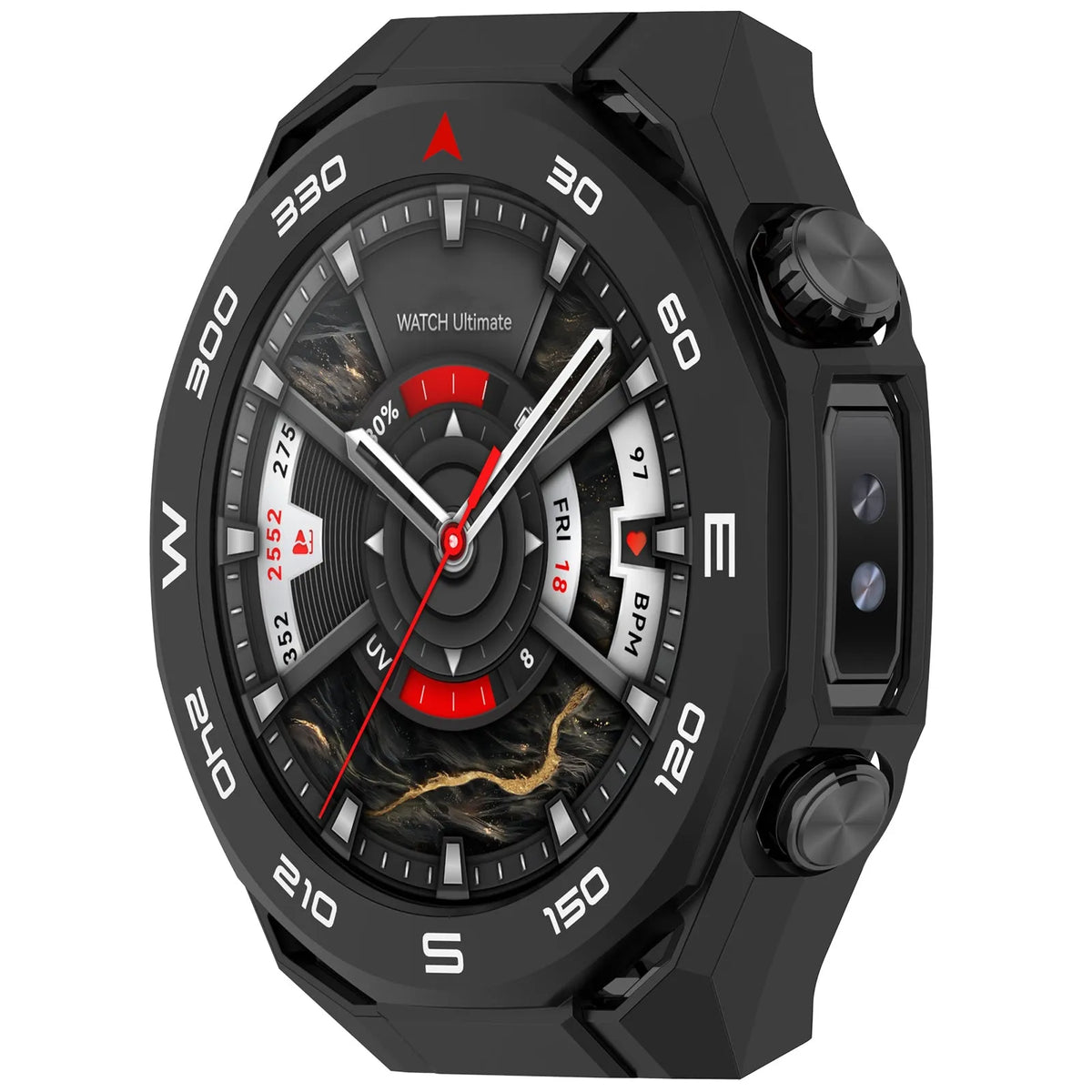 Huawei Watch Ultimate 2 PC-Hülle mit Glas (Schwarz)