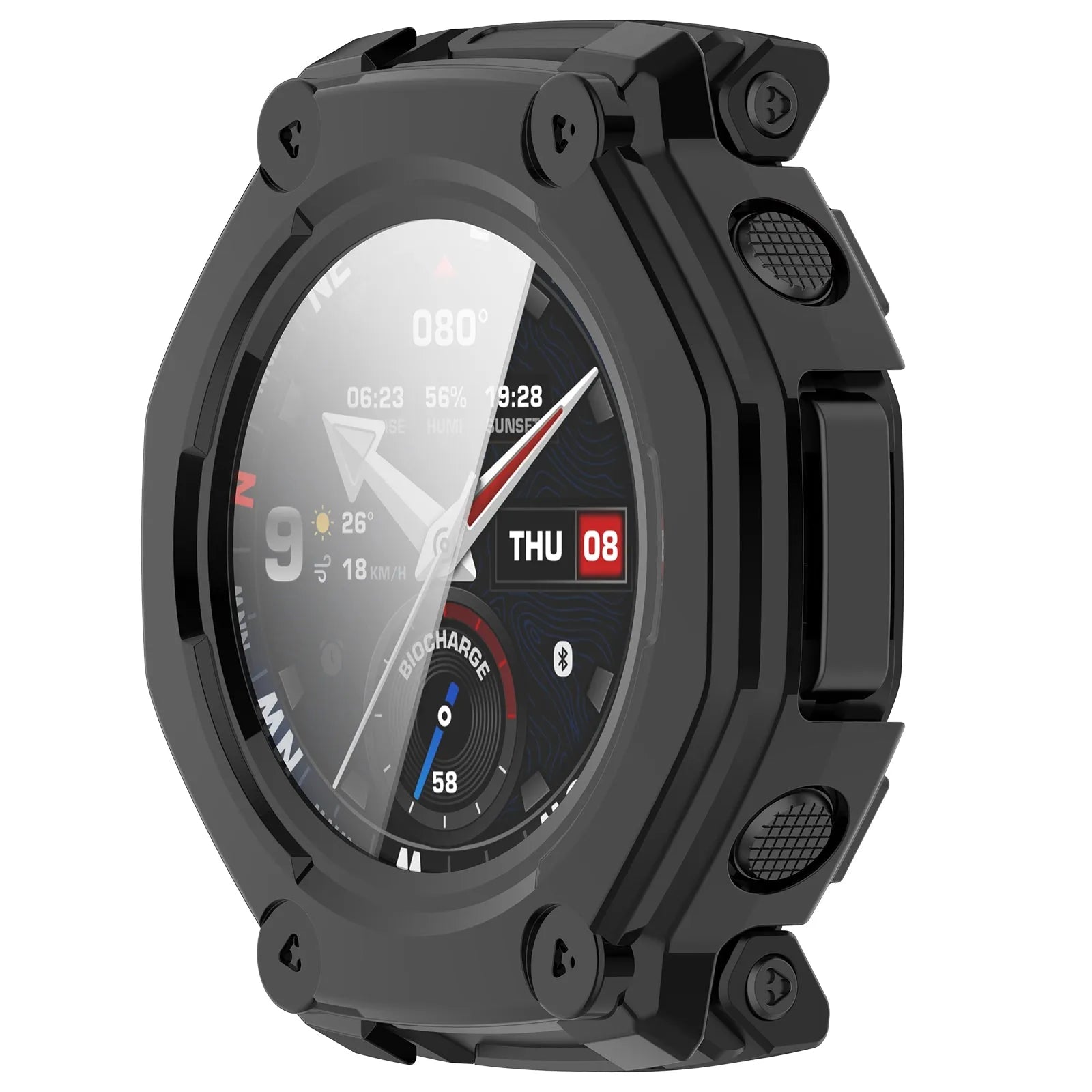 Amazfit T-Rex 3 Pro - 44mm PC Hardcase mit Glas (Schwarz)