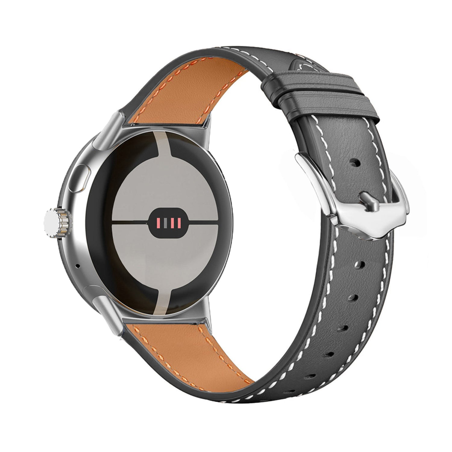 Google Pixel Watch 4 - 45mm Modernes Lederarmband (Schwarz)