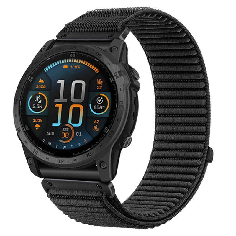 Garmin Fenix 7s Wave Nylonarmband (Schwarz)