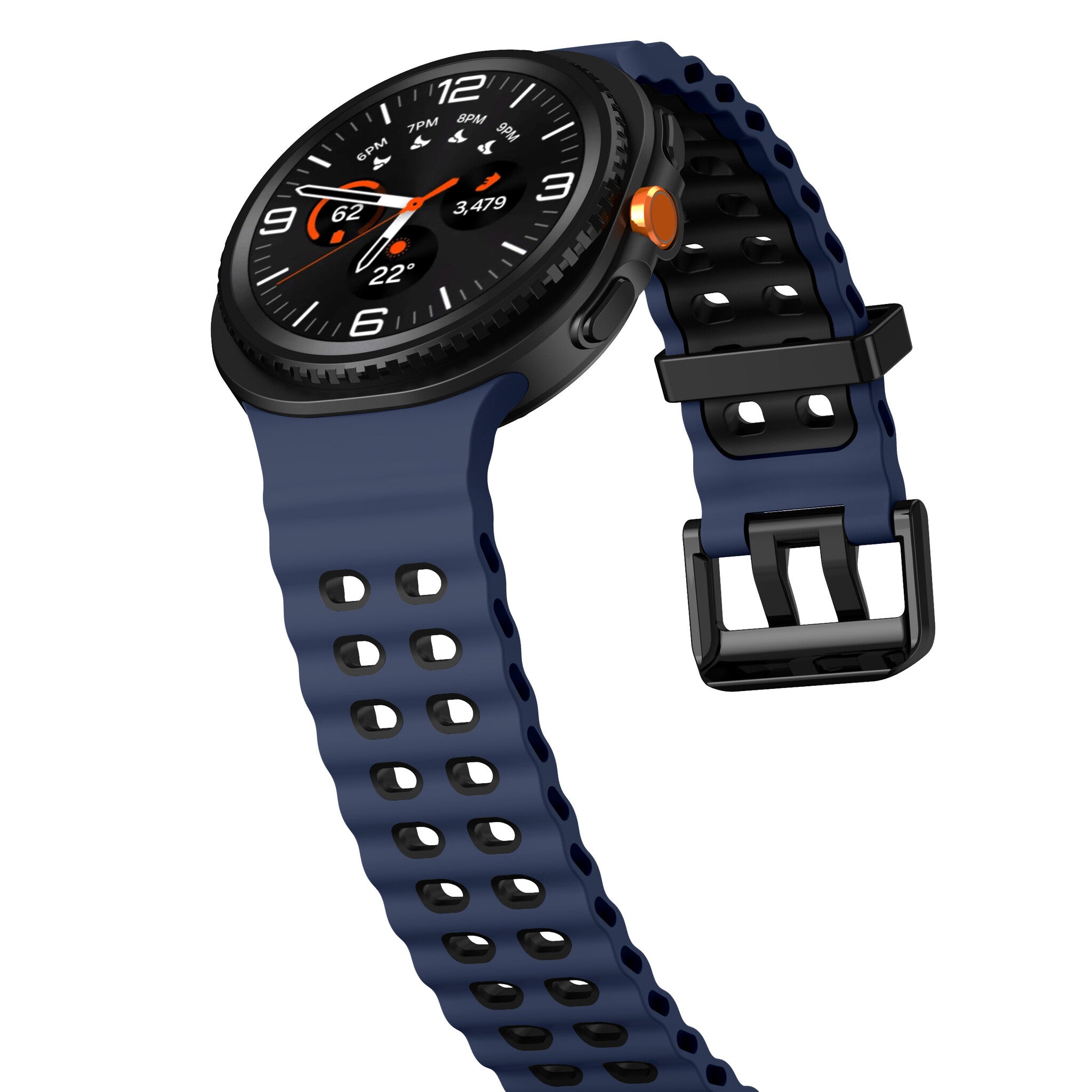 Samsung Galaxy Watch 9 - 44mm Ocean Armband (Dunkelblau/Schwarz)