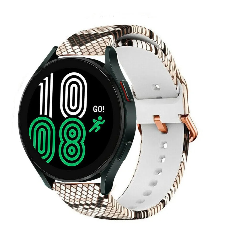 Print Silicone Strap, on a watch, 3/4 front view