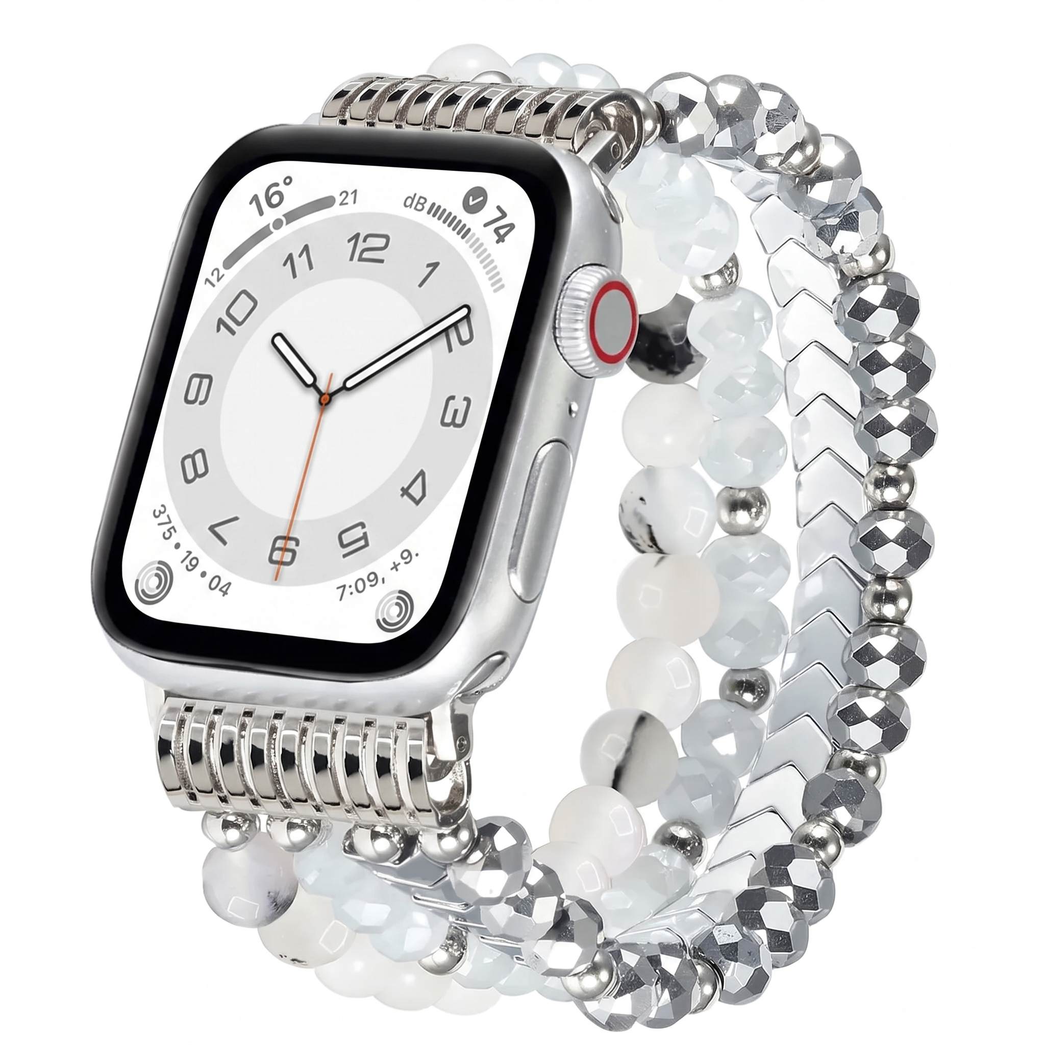Apple Watch Beaded Strap (Silver)