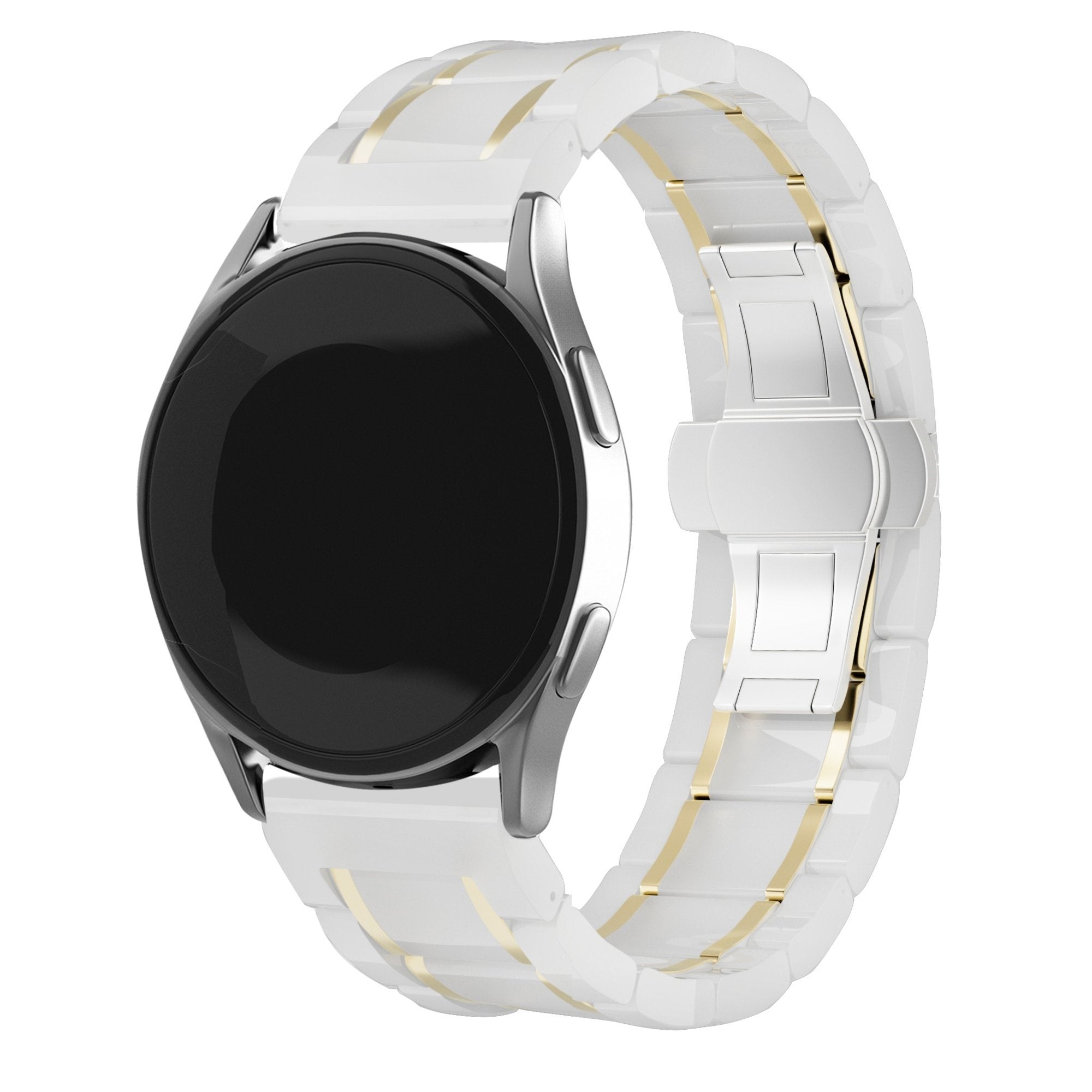 Samsung Galaxy Watch 4 Classic 42mm Keramik Gliederarmband (Weiß/Gold)