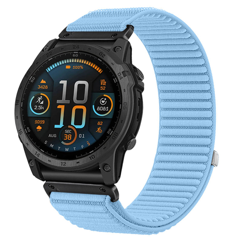 Garmin Fenix 7s Wave Nylonarmband (Hellblau)