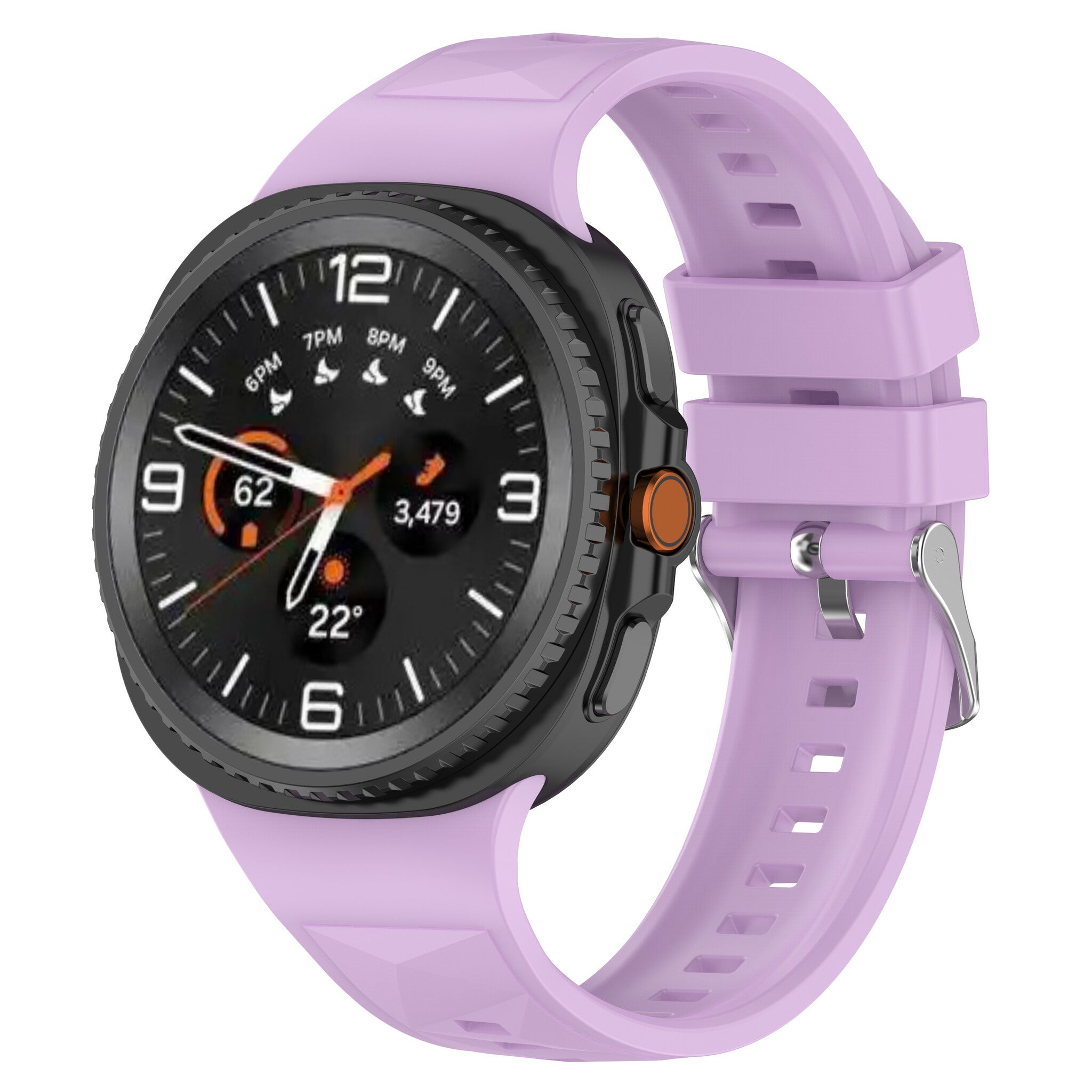 Samsung Galaxy Watch 9 - 44mm Silikonarmband in Diamantoptik (Flieder)