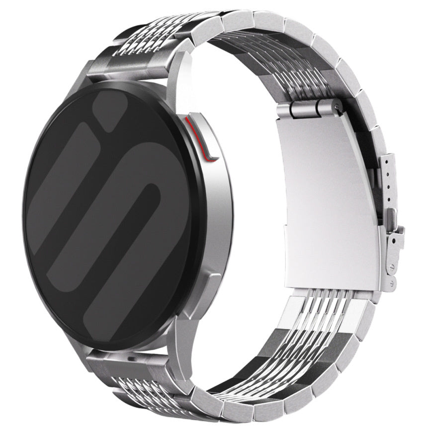 Garmin Vivoactive 4 Luxuriöses Stahl-Gliederarmband (Silber)