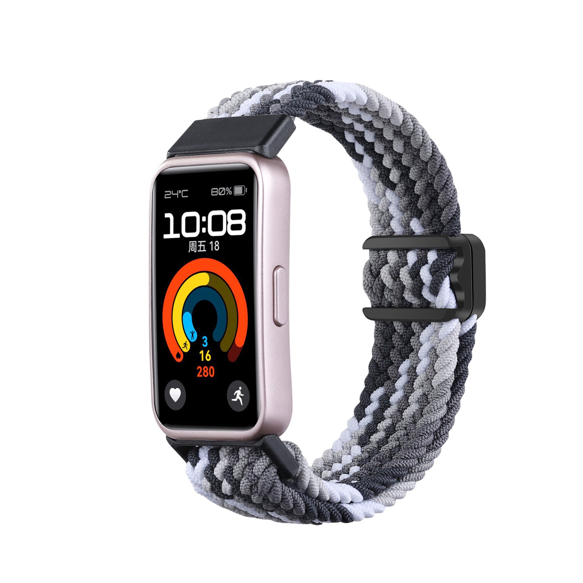 Huawei Band 9 Geflochtenes Armband (Mandala Schwarz)