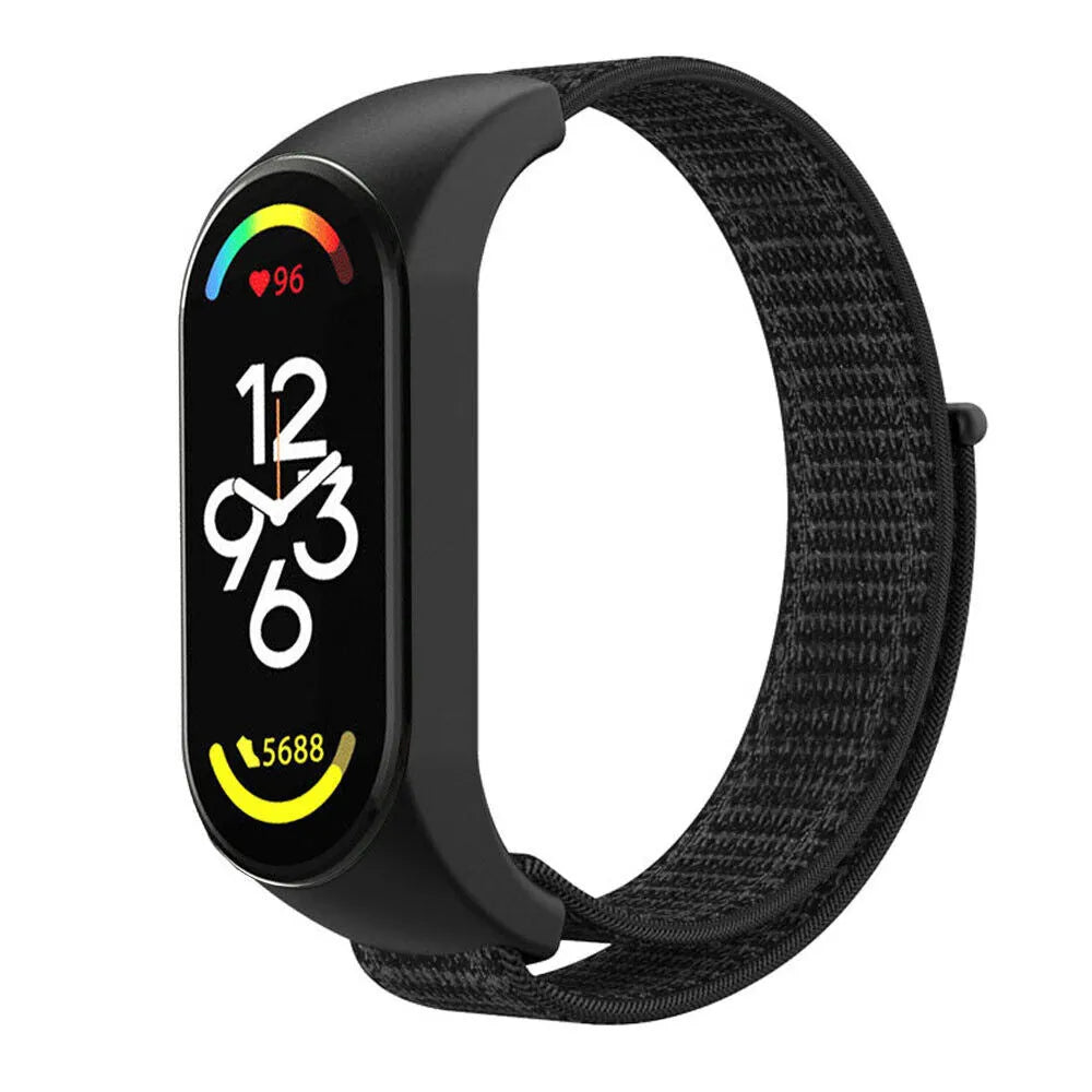 Nylon Strap, black, on a watch, 3/4 front view