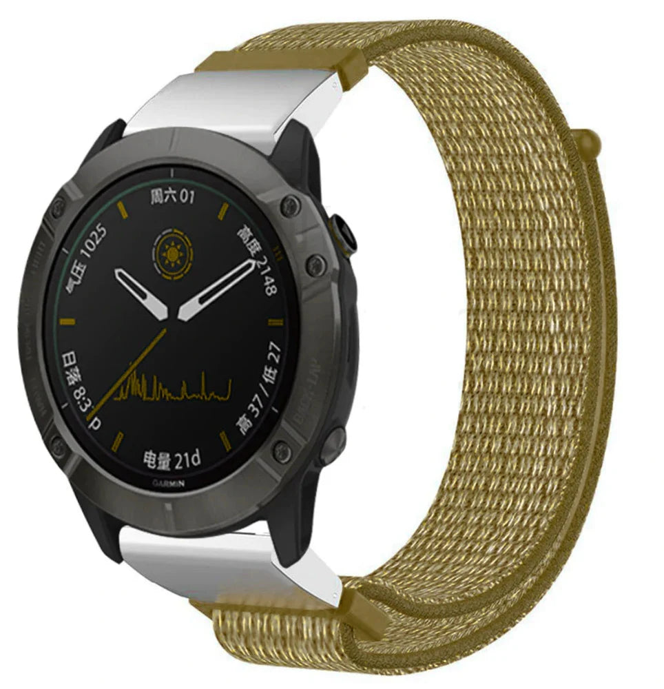 Garmin Fenix 5x / 6x Nylonarmband (Olivgrün)