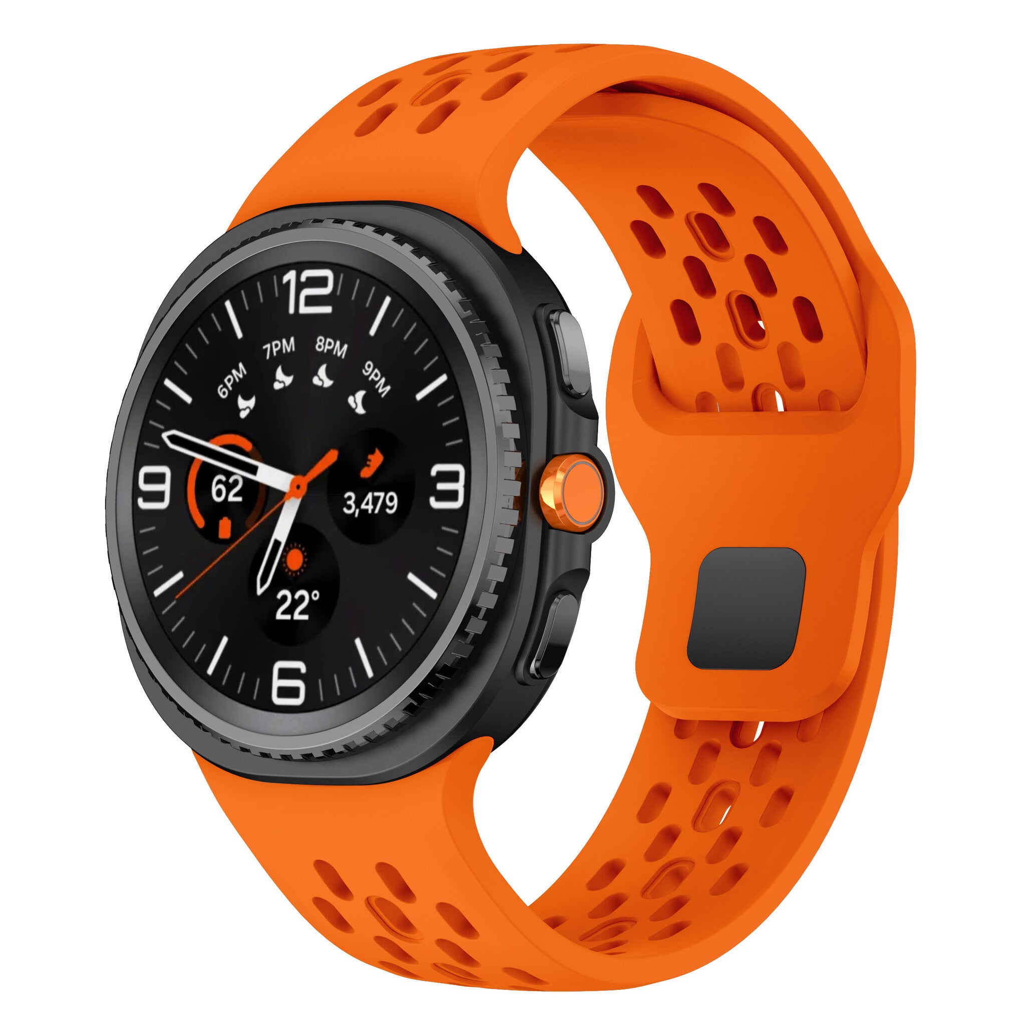 Samsung Galaxy Watch 8 - 44mm Silikonarmband mit Löchern (Orange)
