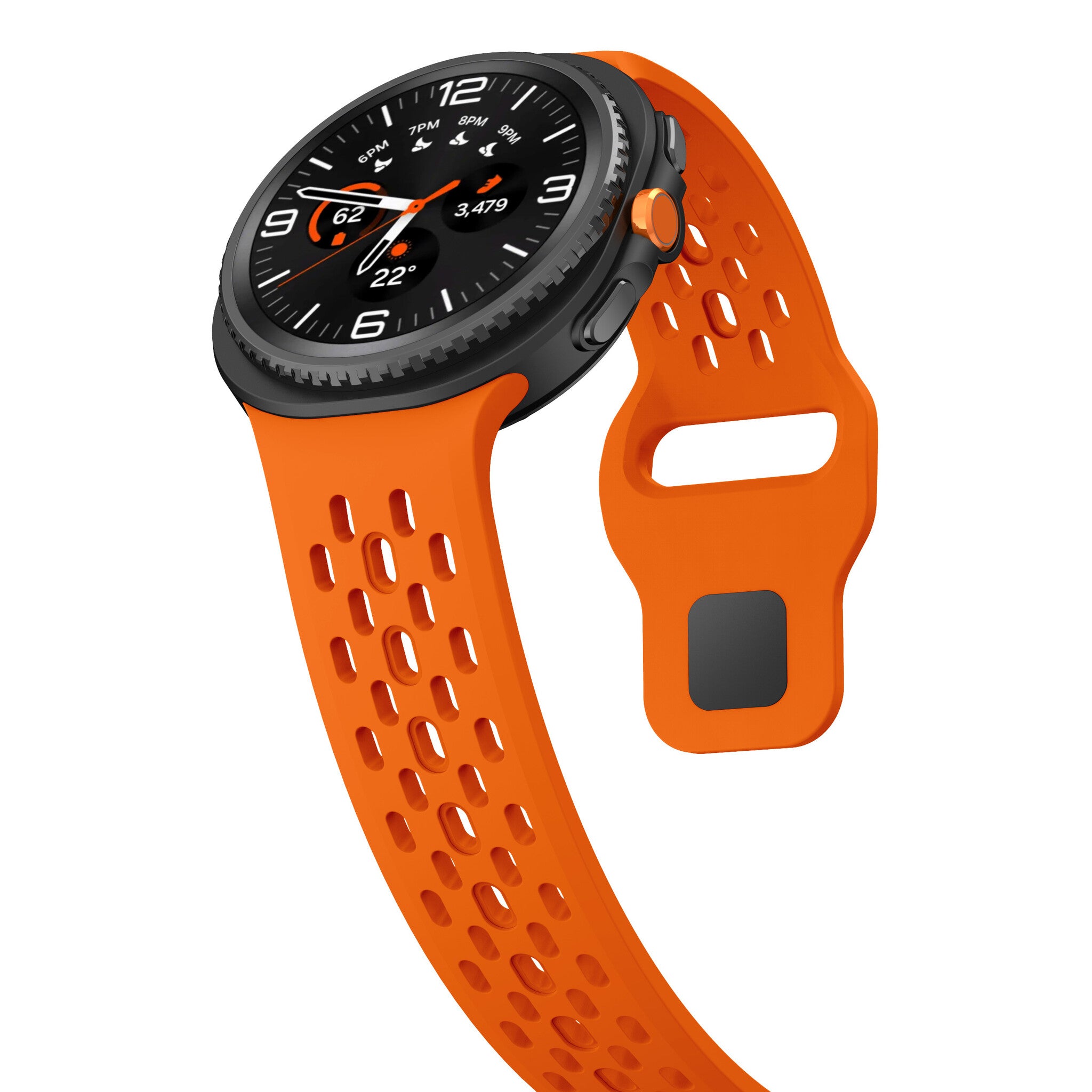 Samsung Galaxy Watch 8 - 44mm Silikonarmband mit Löchern (Orange)