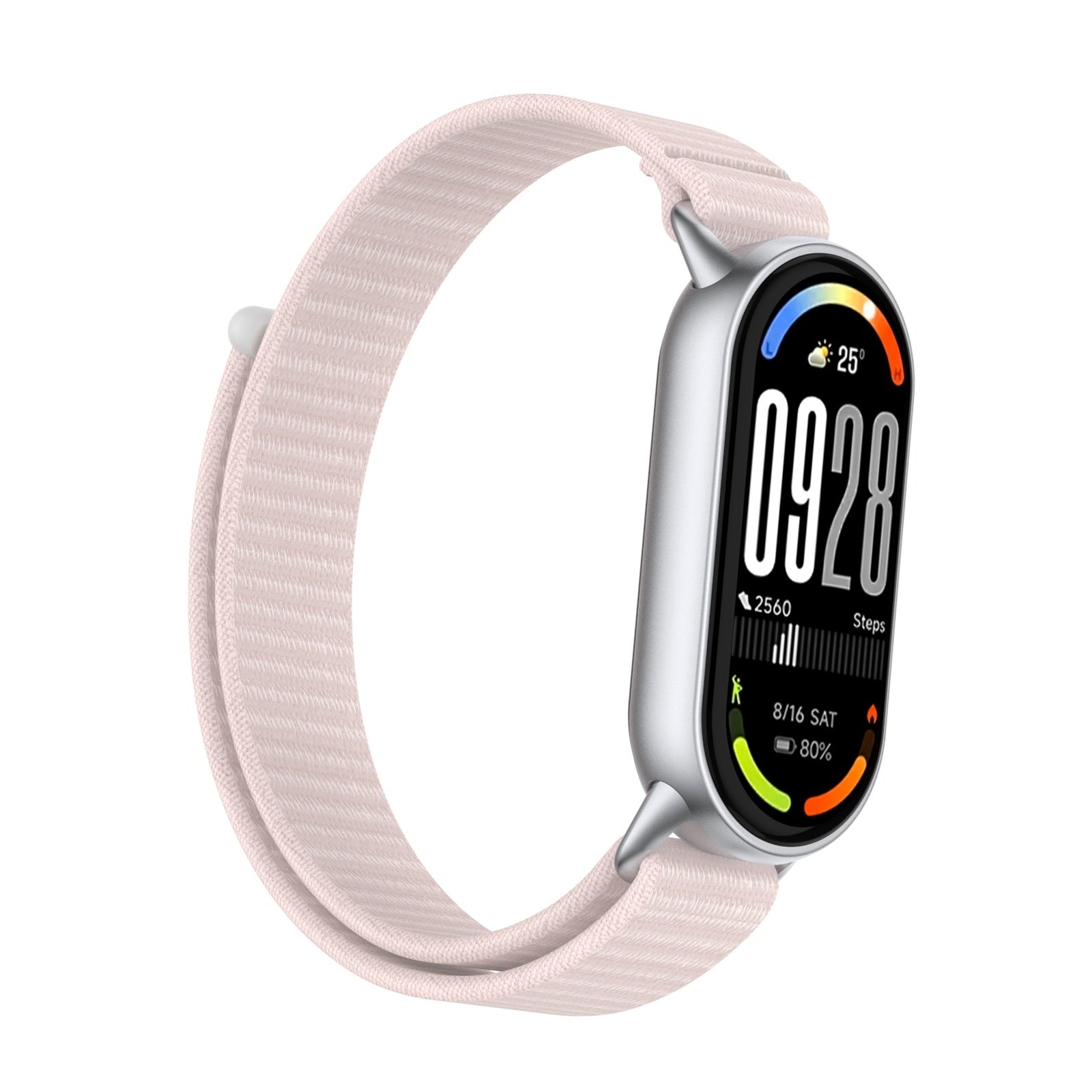Xiaomi Smart Band 9 Modern Nylonarmband (Hellrosa)