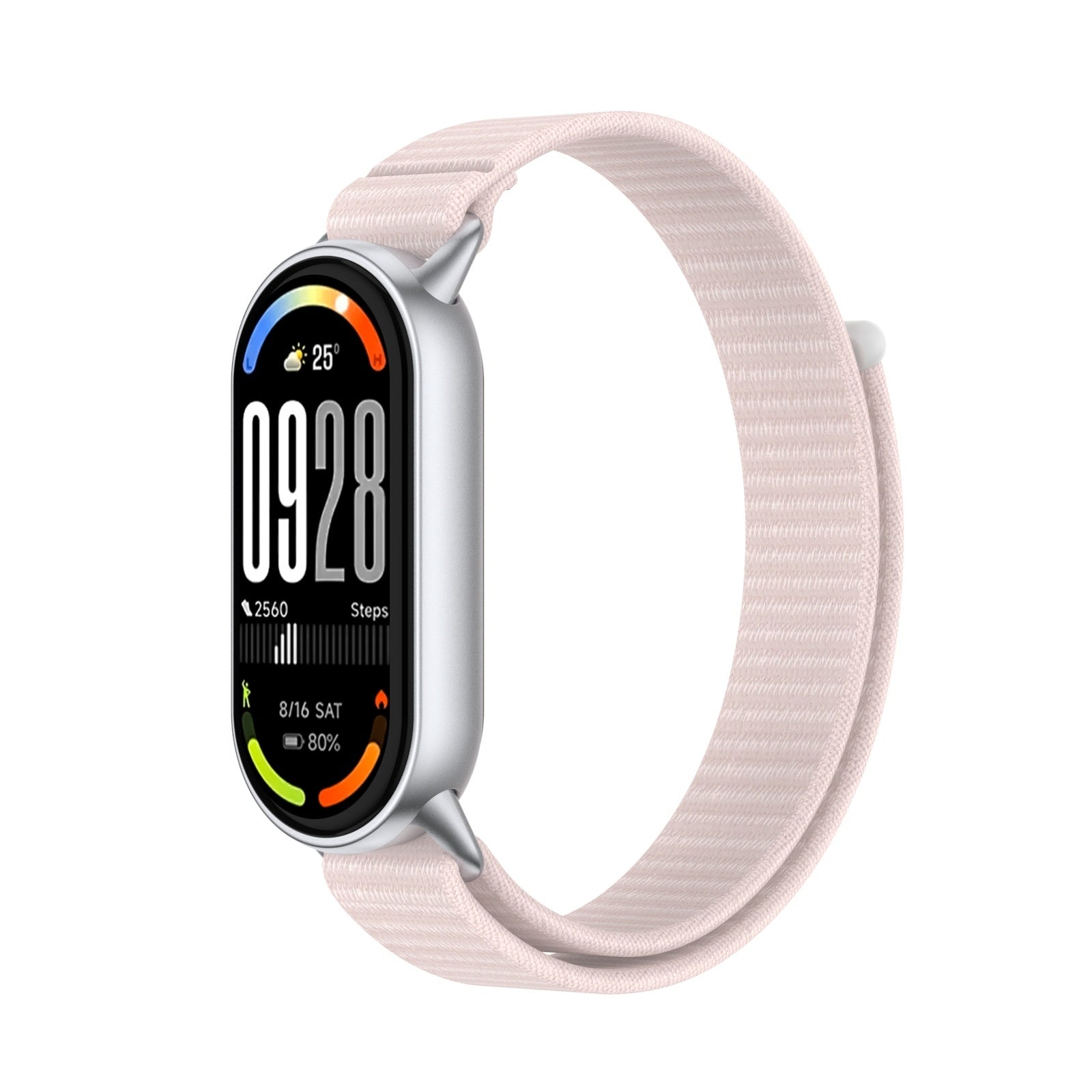 Xiaomi Smart Band 9 Modern Nylonarmband (Hellrosa)