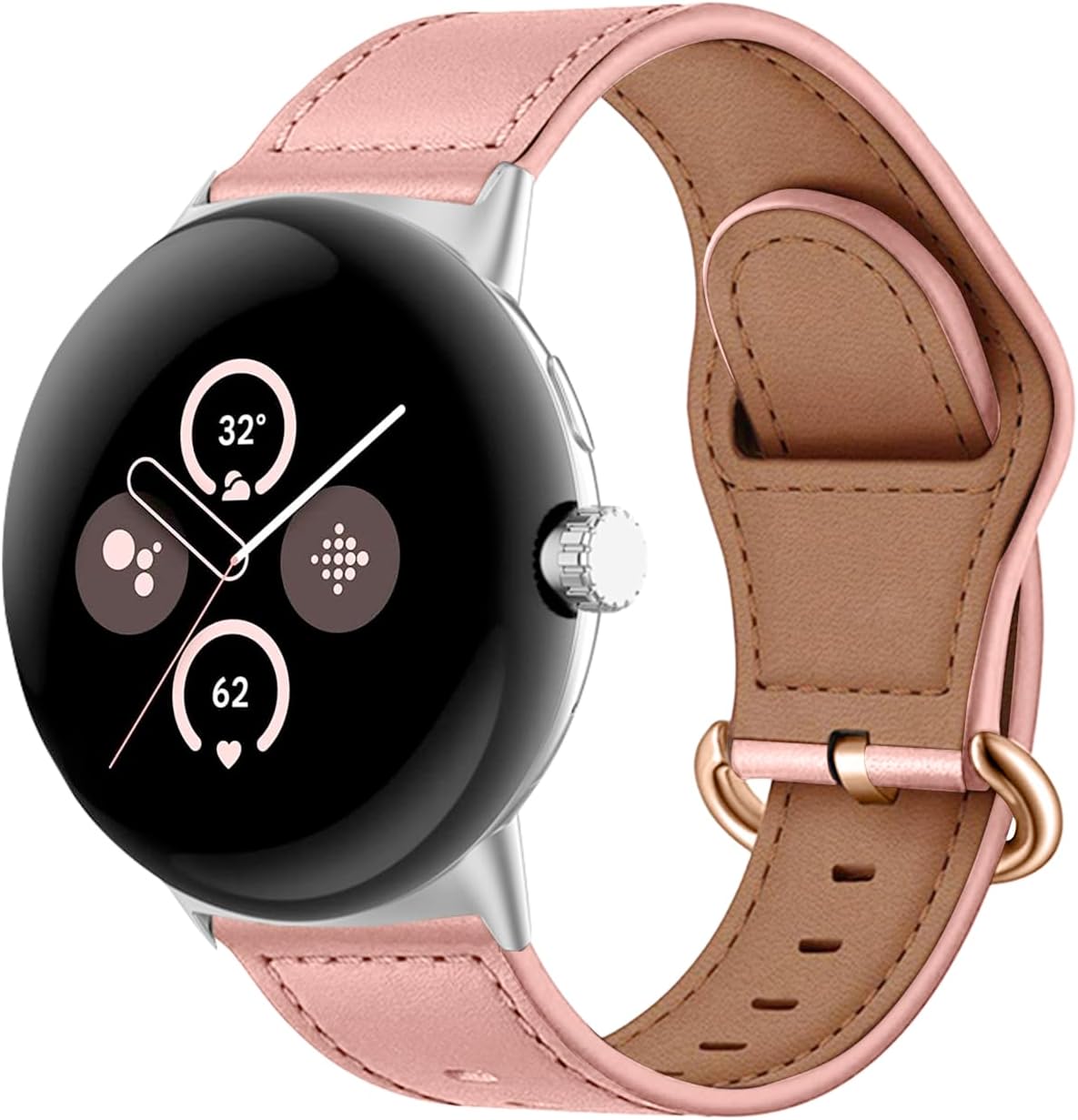 Google Pixel Watch 5 - 41mm Leder Schnallenarmband (Rosa)