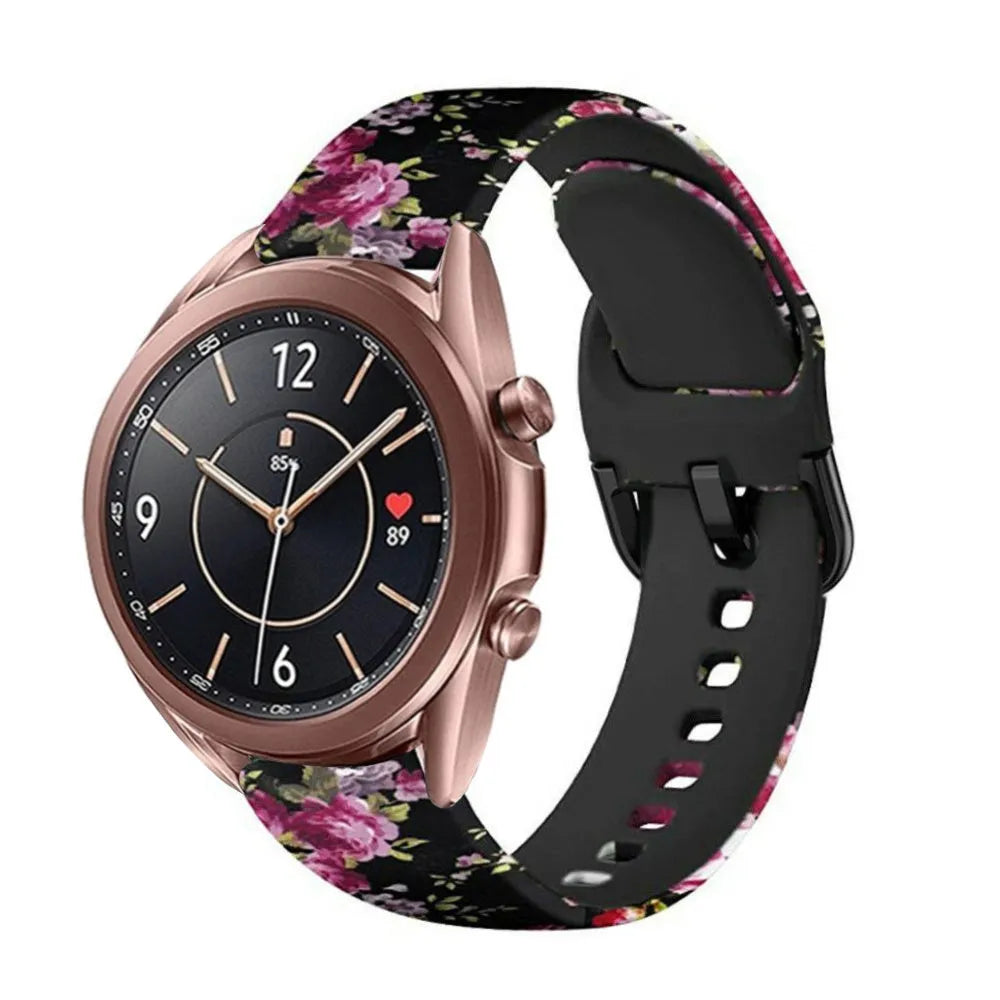 Print Silicone Strap, on a watch, 3/4 front view