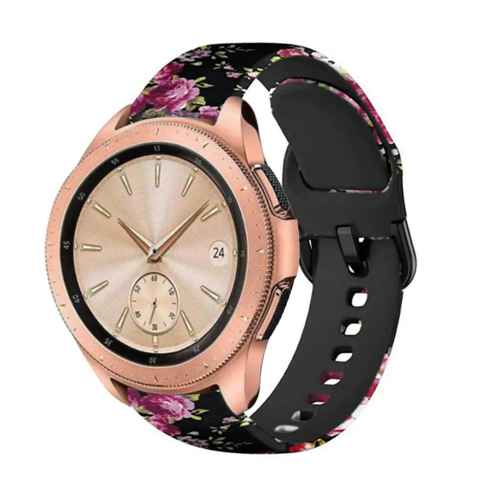 Print Silicone Strap, on a watch, 3/4 front view