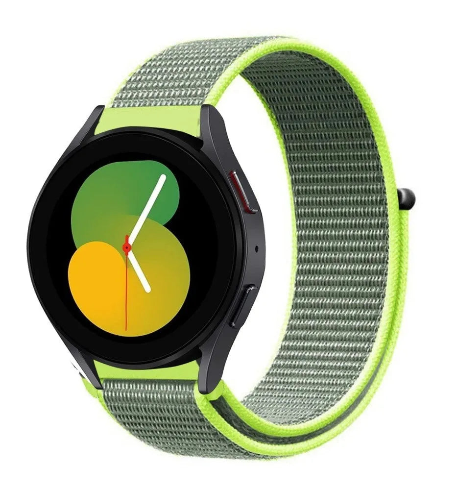 Nylon Strap, fluorescent, on a watch, 3/4 front view