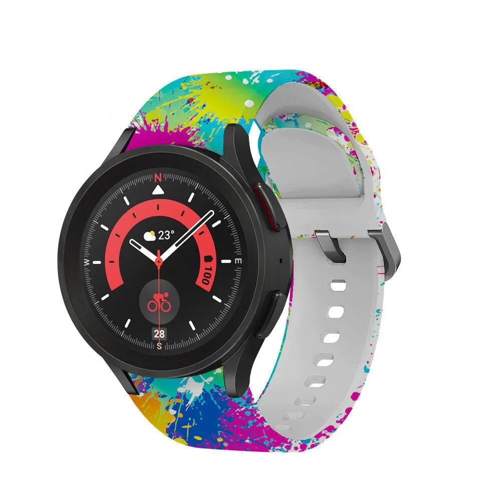 Print Silicone Strap, on a watch, 3/4 front view