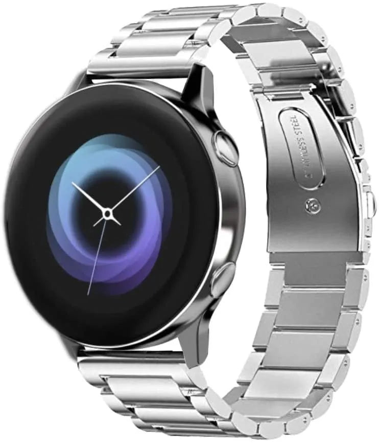 Titanium Strap, silver, on a watch, 3/4 front view