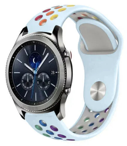 Silicone Sport Strap, on a watch, 3/4 front view