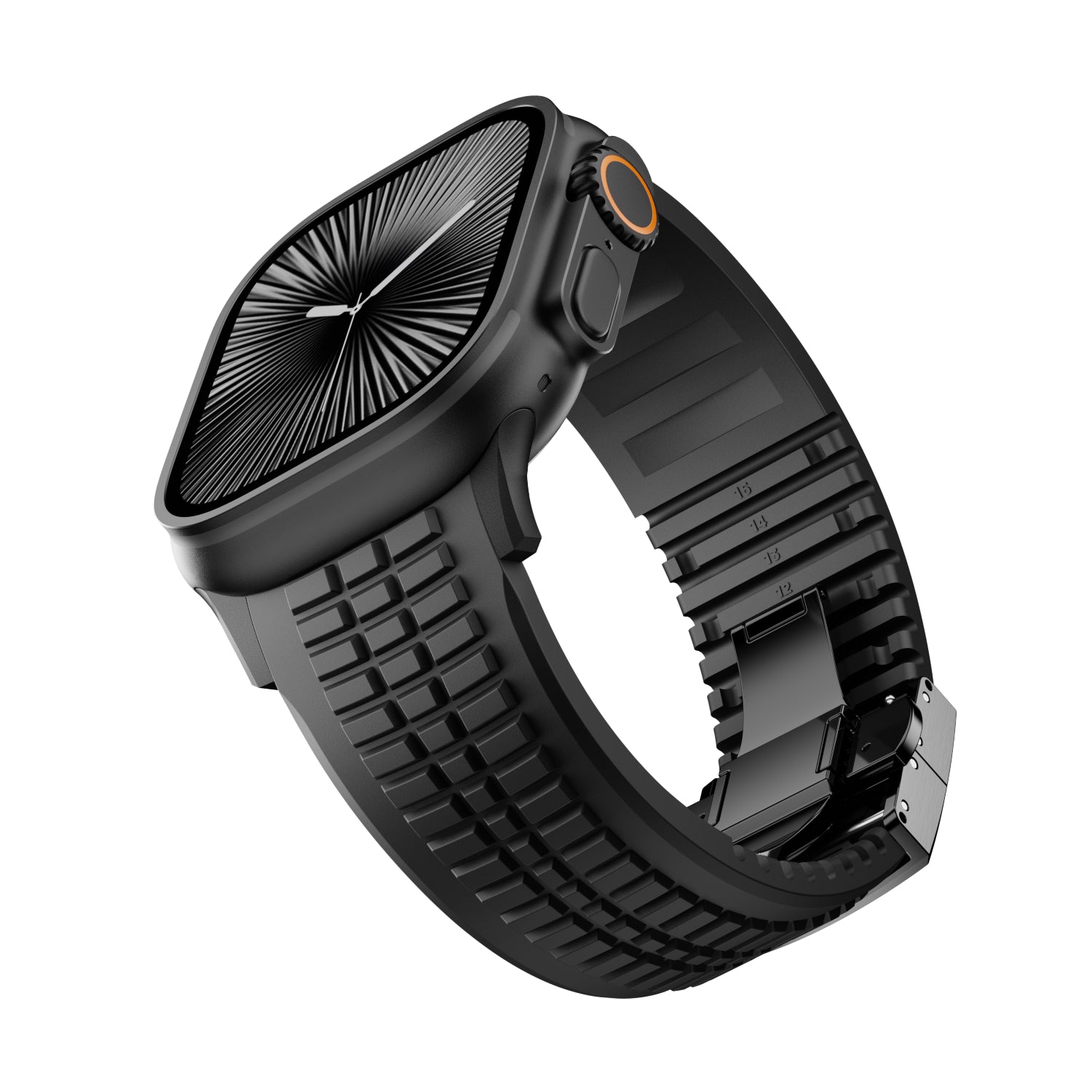 Apple Watch Ultra Premium Silikonarmband (Schwarz)