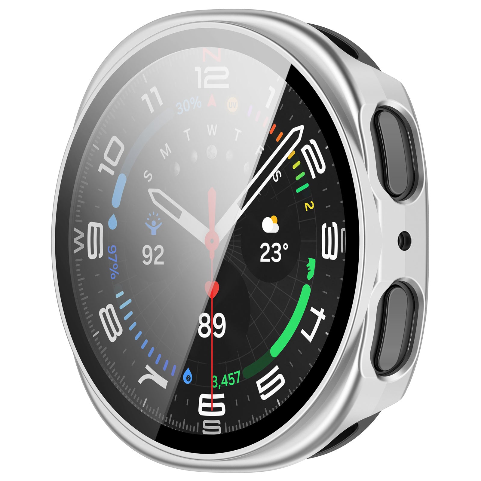 Samsung Galaxy Watch 8 - 40mm Hardcase mit Glas (Silber)