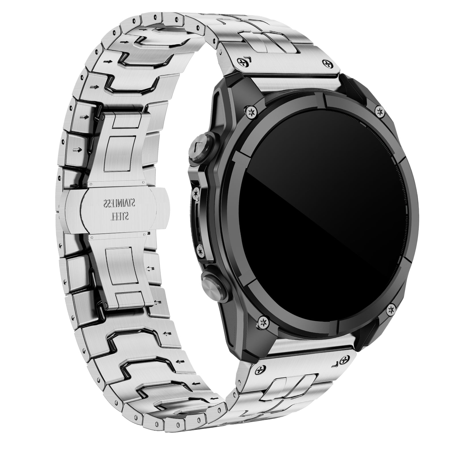 Garmin Instinct 3 - 50mm Steel 'Iron' Strap (Silver)