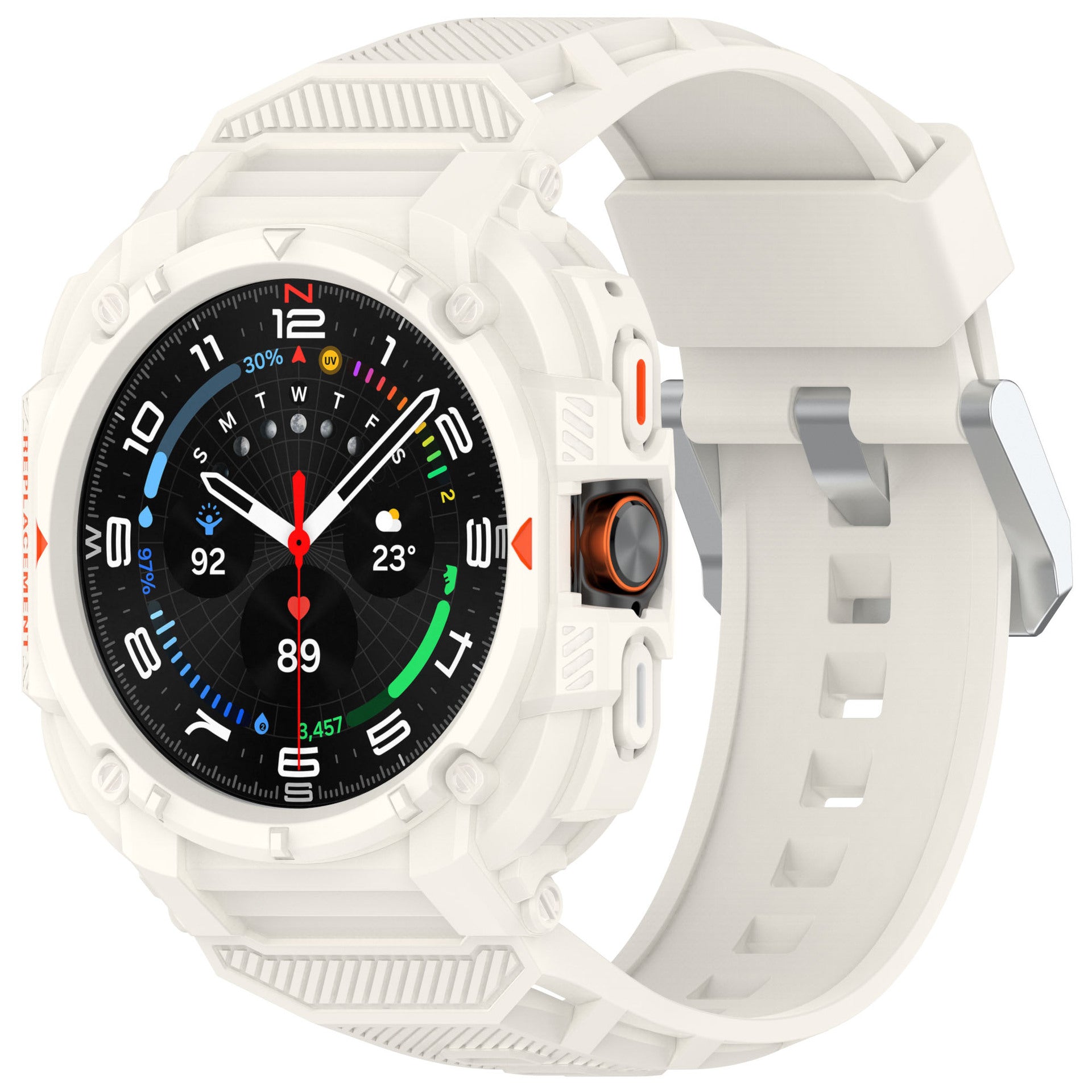 Samsung Galaxy Watch Ultra TPU-Armband mit Rahmen (Elfenbeinweiß)