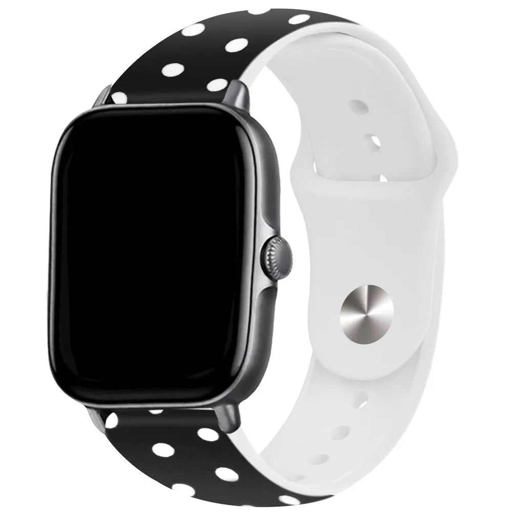 Print Silicone Strap, on a watch, 3/4 front view